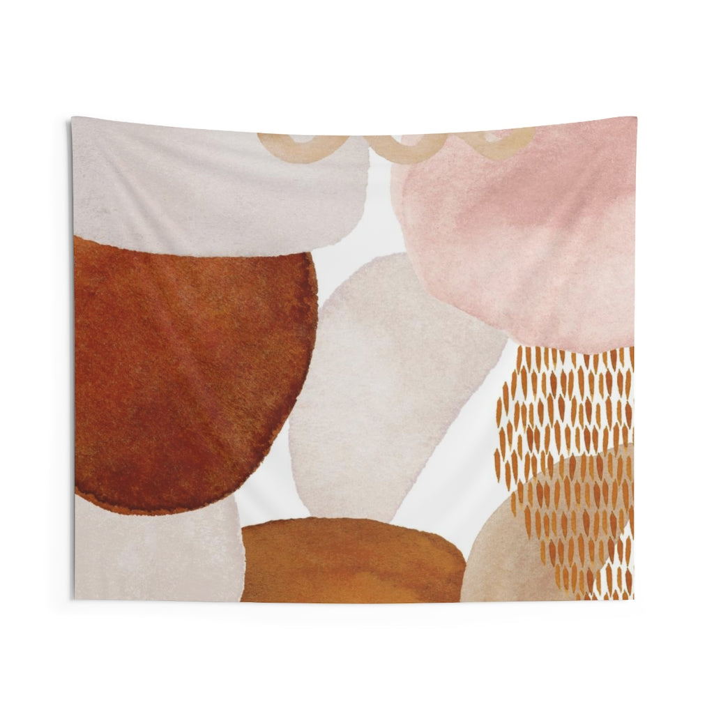 Abstract Tapestry | Blush Pink White Beige Rust