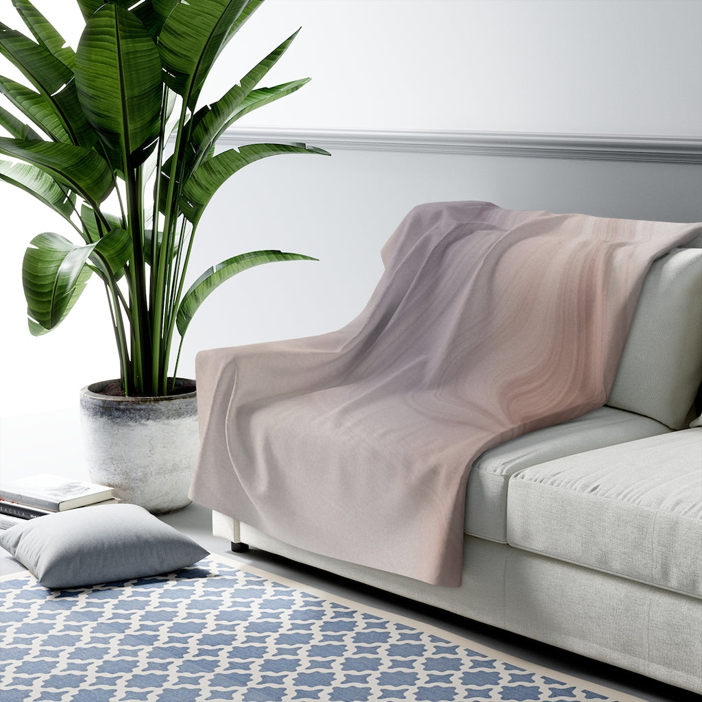 Soft Gray Lavender, Sandy Beige, Pastel Ombre Blanket