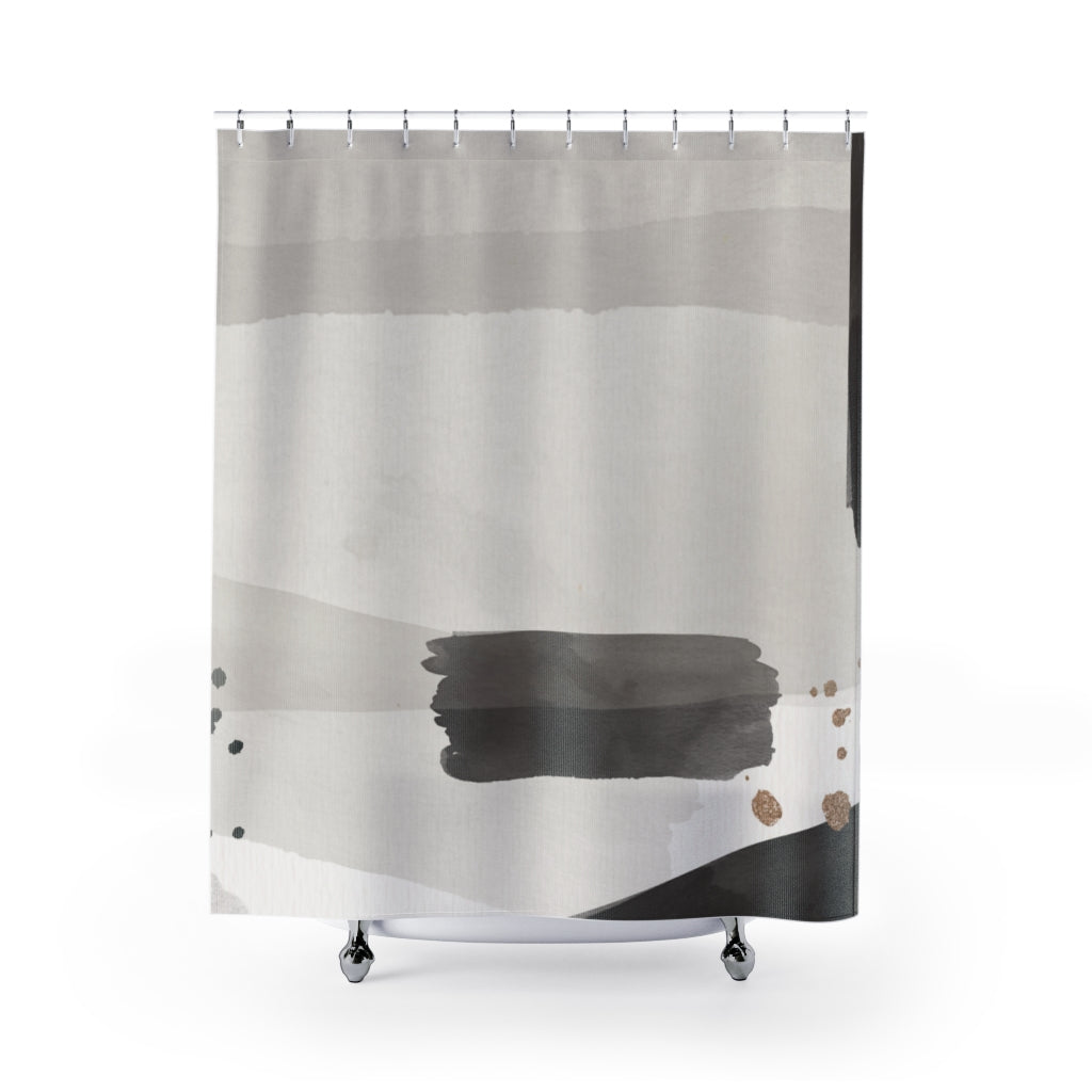 modern boho fabric shower curtain