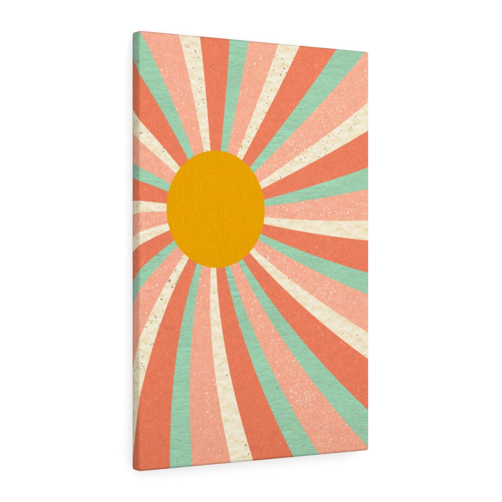 RETRO CANVAS ART | Mint Green Beige Yellow