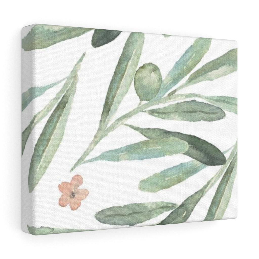 FLORAL WALL CANVAS ART | Green White Pink