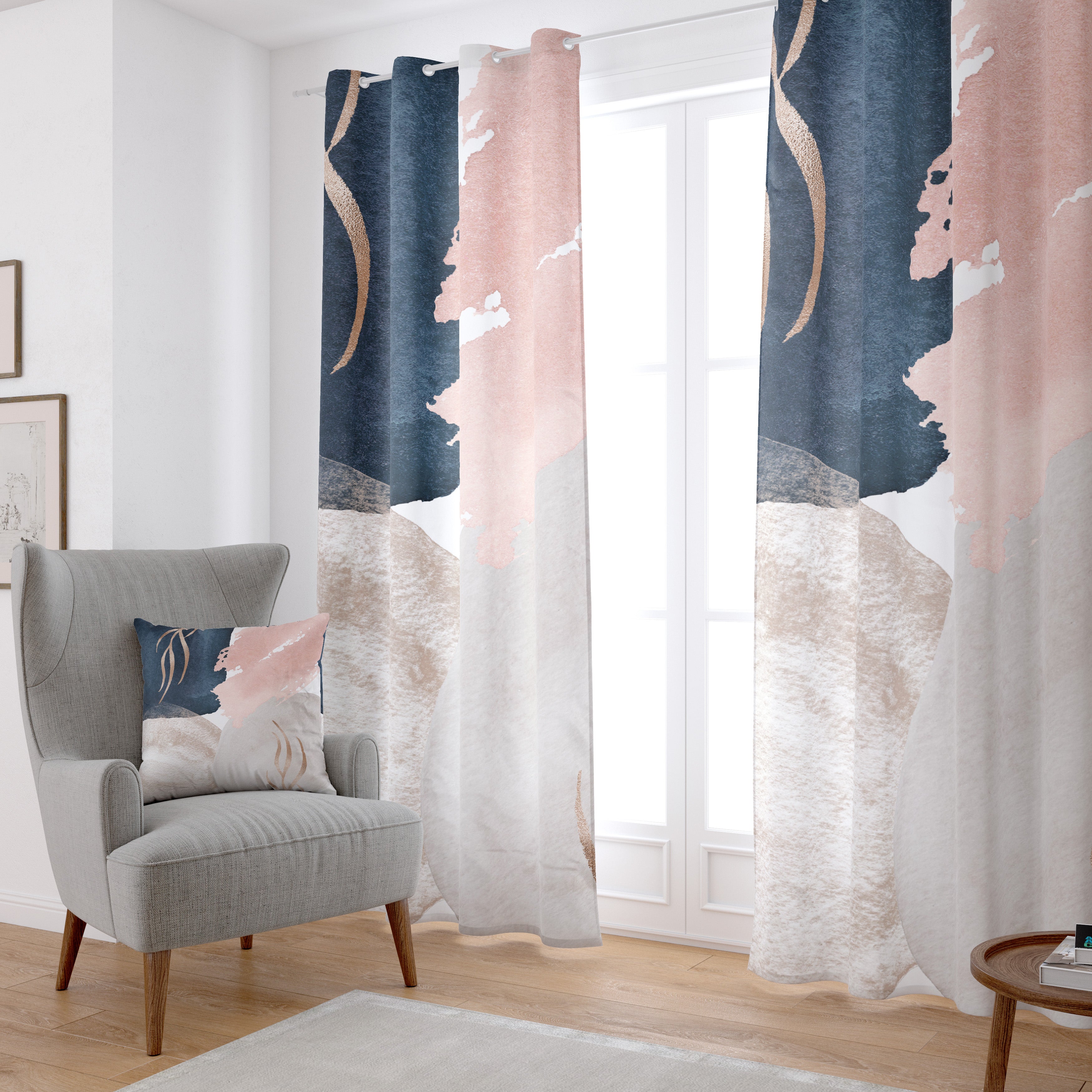 modern abstract, unique window curtains
