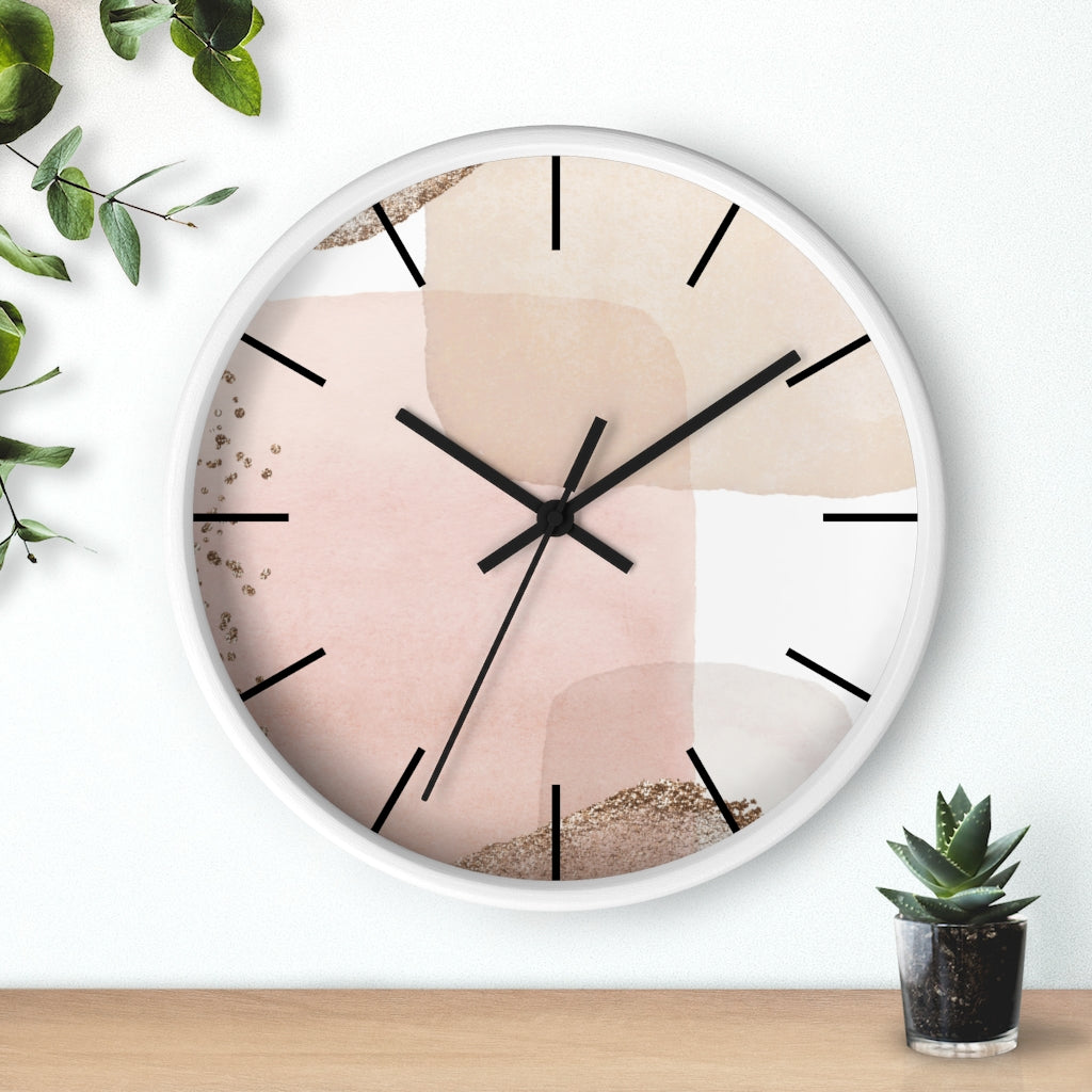 Wood, Wall Clock, Pastel, Blush Pink 10"