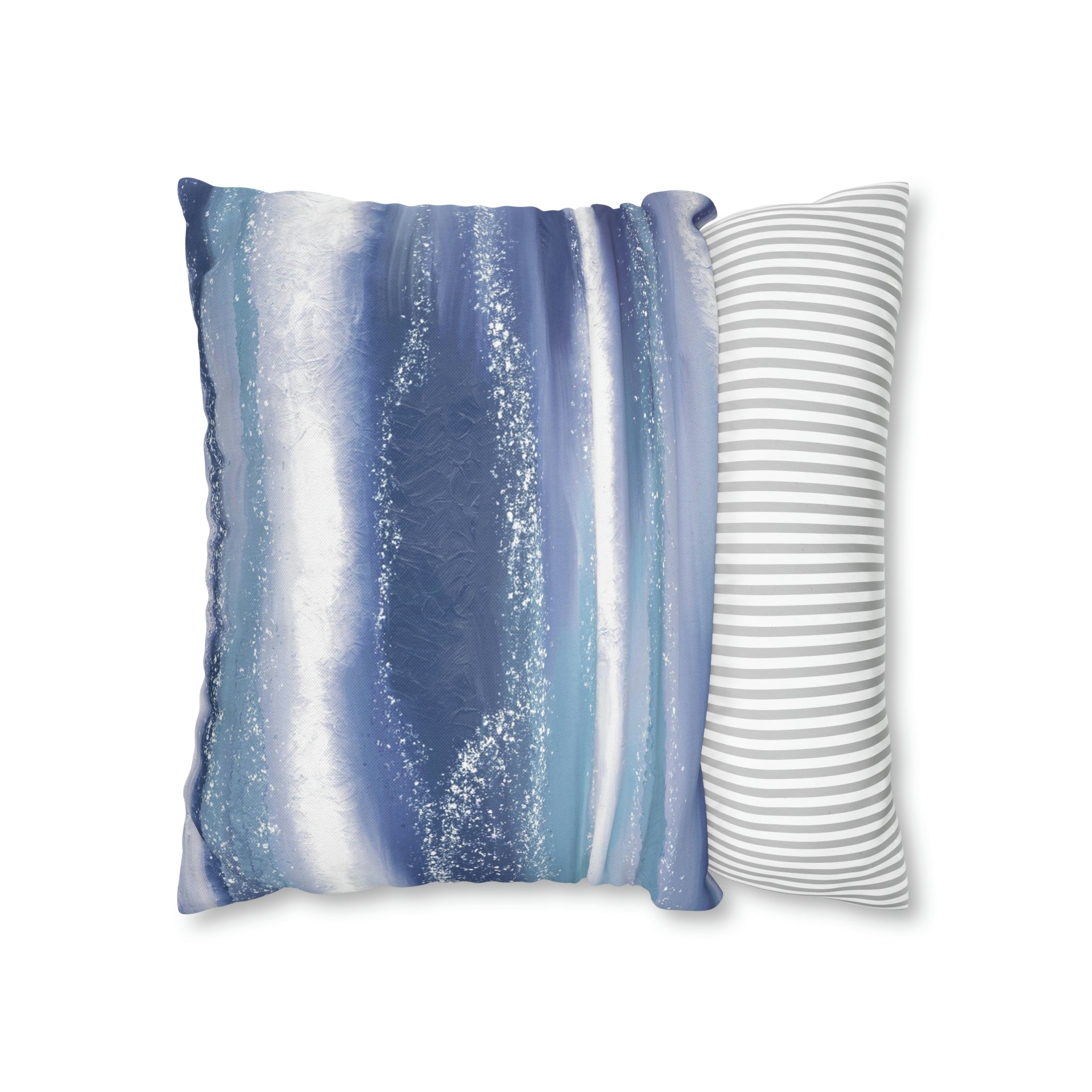 Abstract Pillow Cover | Navy Pale Blue White