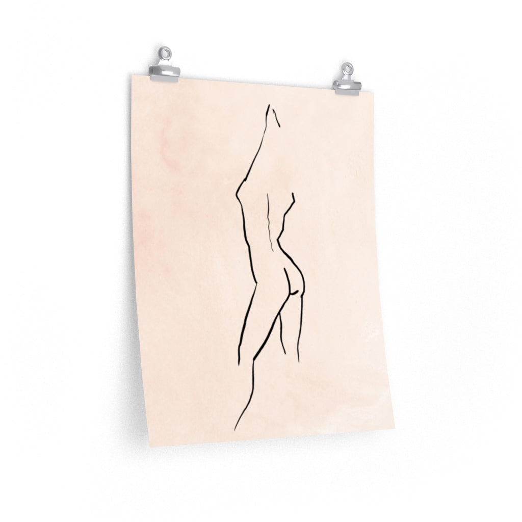 Female Art | Beige Black Art Print | Poster