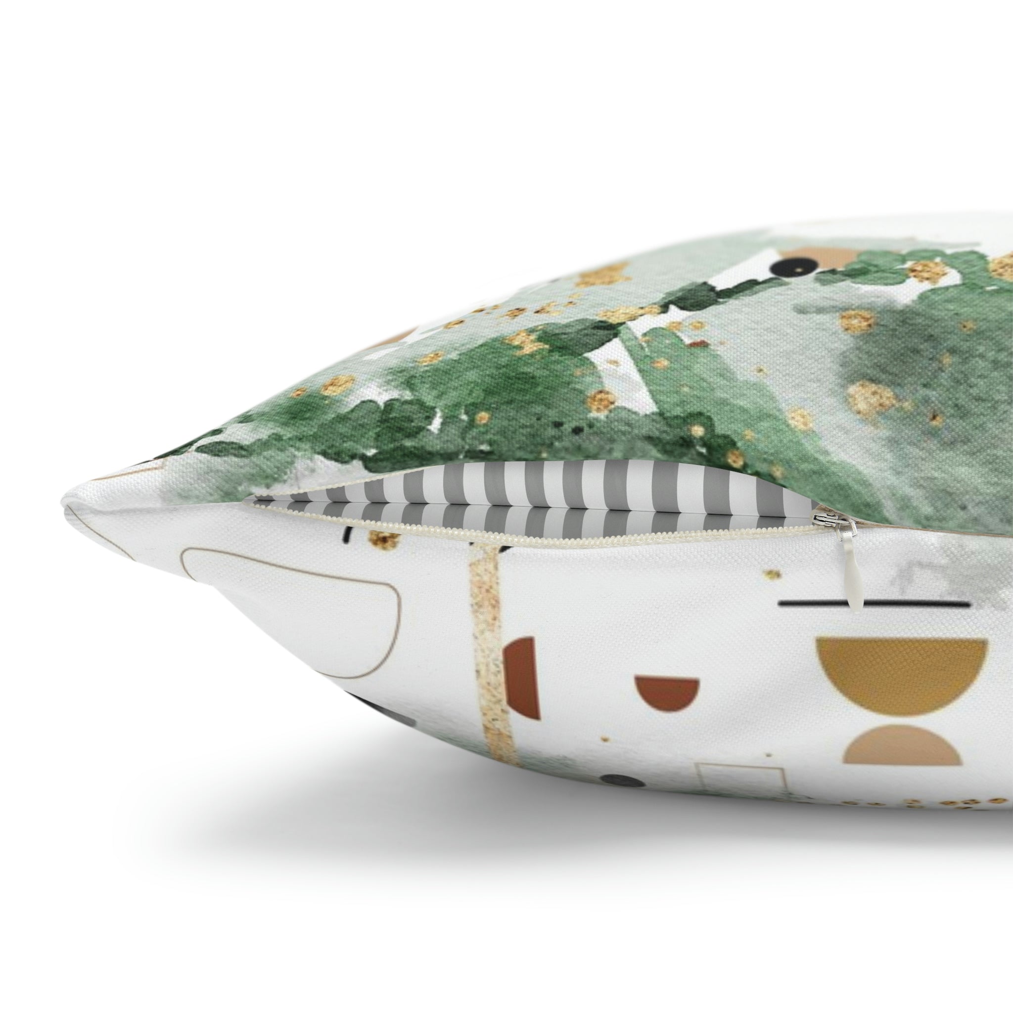 Abstract Boho Pillow Cover | Green White Ombre Beige