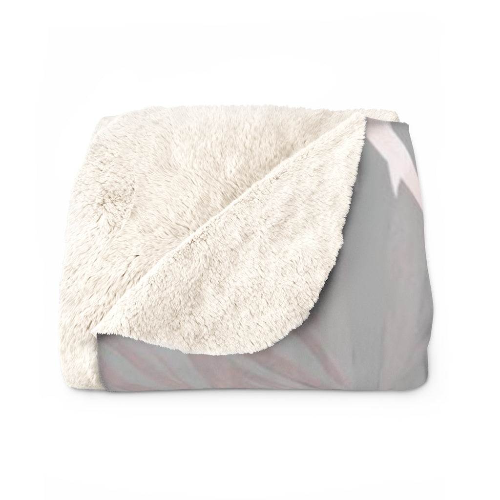 Floral Comfy Blanket | Gray Blush Pink Leaves
