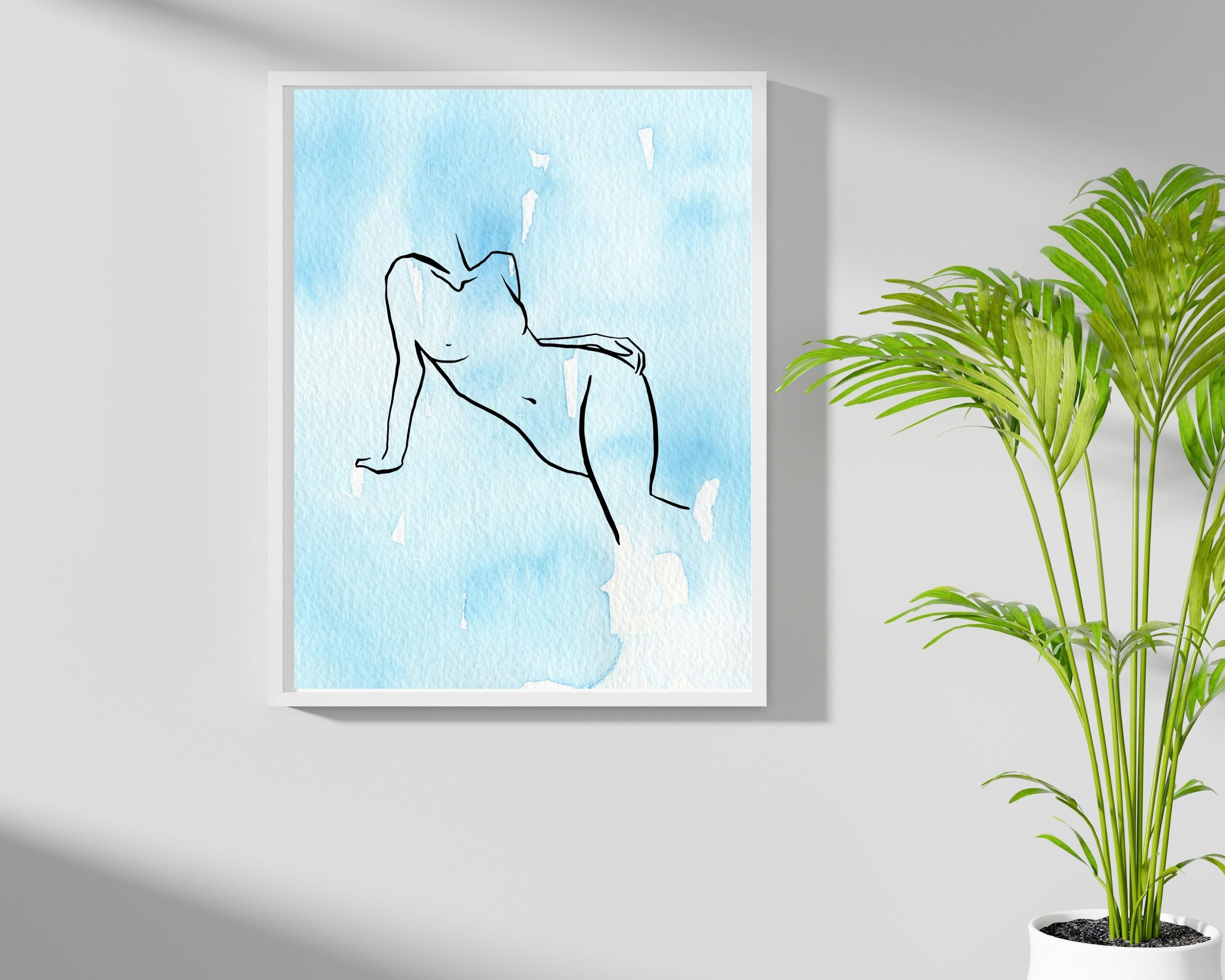 Abstract Terracotta Art Prints | White Sky Blue