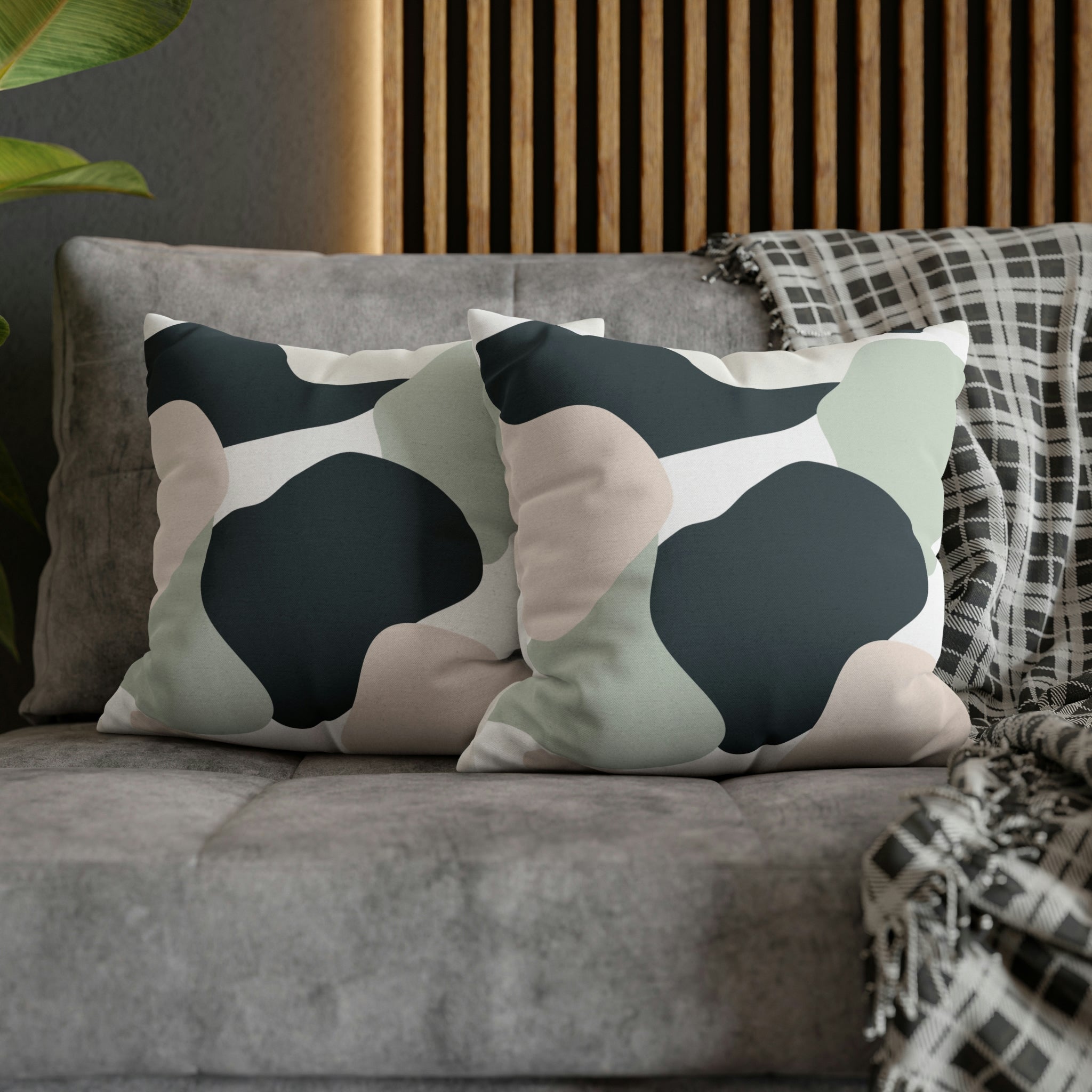 Abstract Pillow Cover | Sage Green, Blush Pink