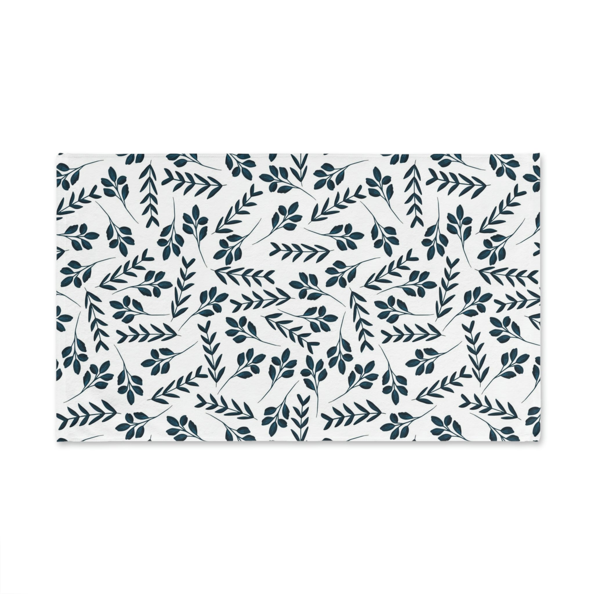 Kitchen, Bath Hand Towel | White Navy Blue Floral