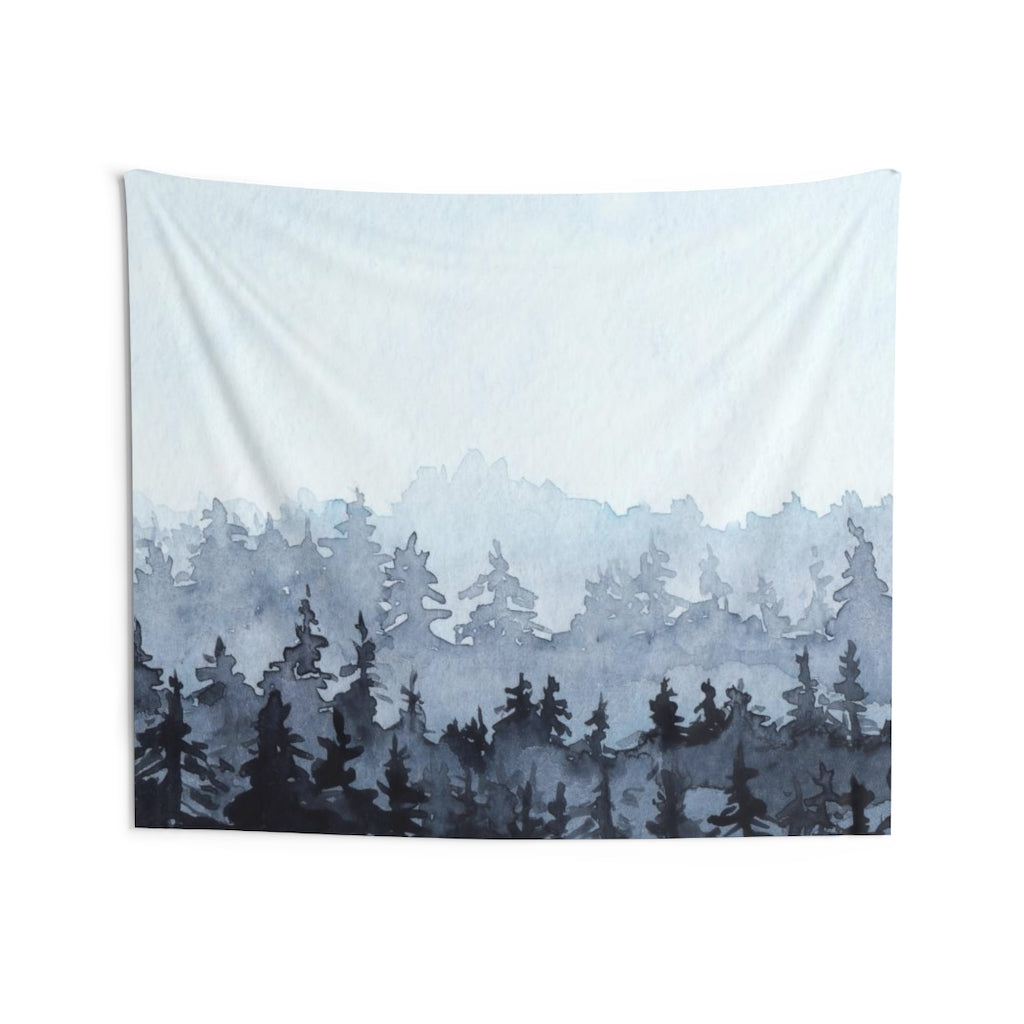 Landscape Tapestry | White Sky Blue Forest