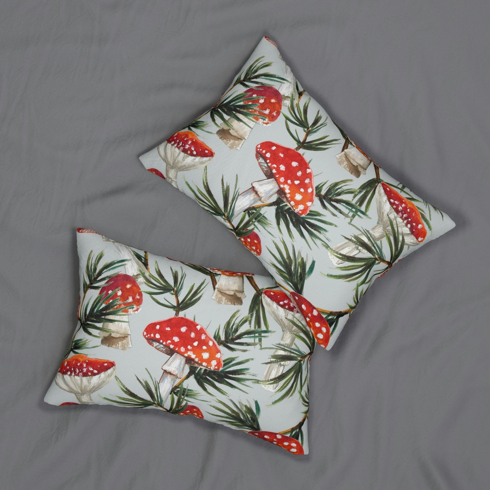 Mushroom Lumbar Pillow | White Fantasy Forest