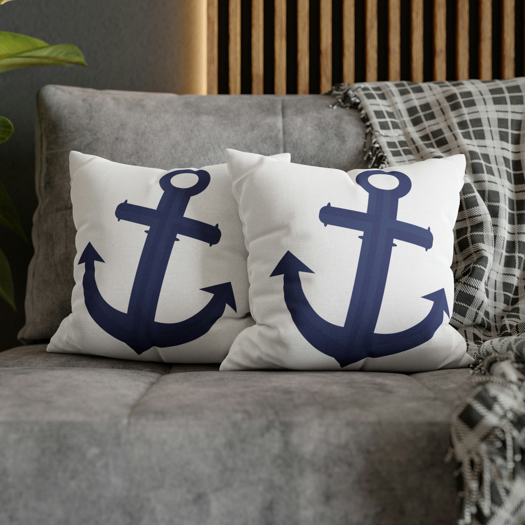 Boho Pillow Cover | Blue Anchor