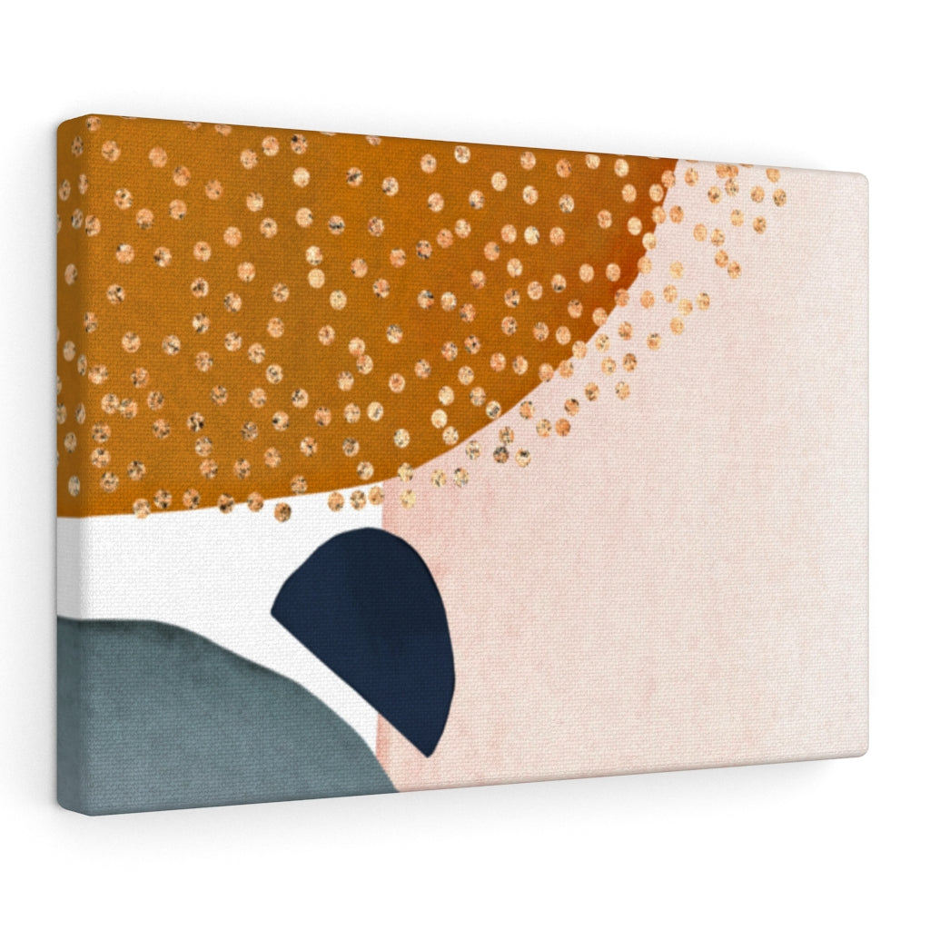 ABSTRACT WALL CANVAS ART | Dusty Blue Rust Orange Beige