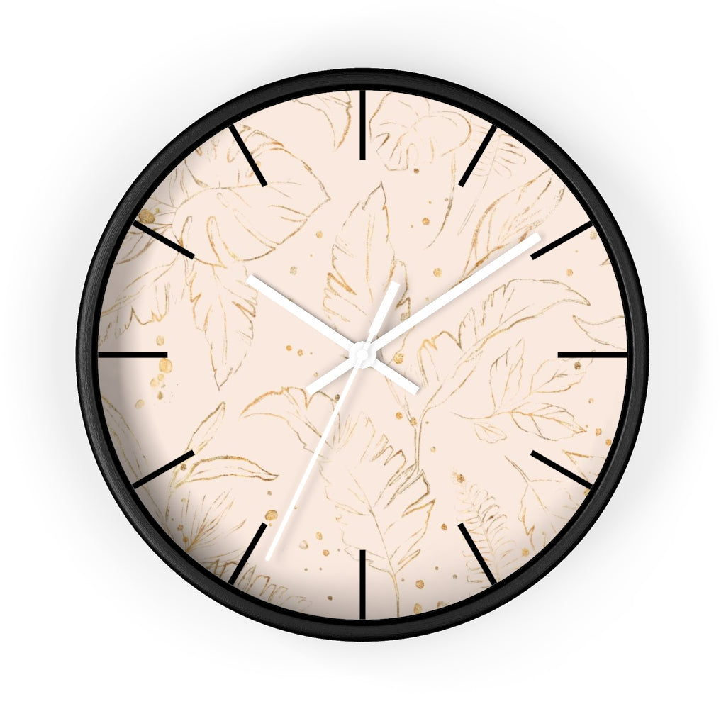 Floral 10" Wood Wall Clock | Blush Pink Gold