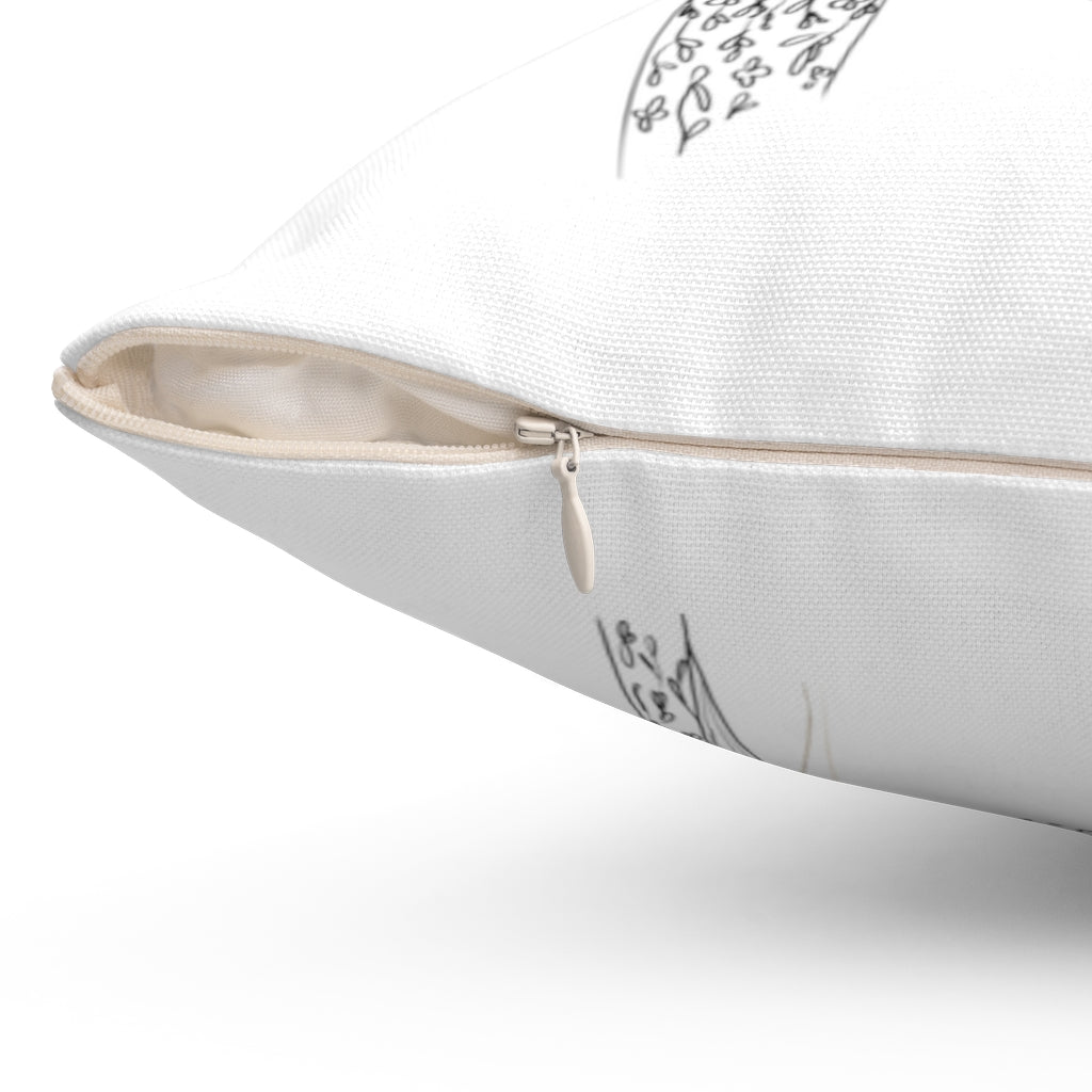 Boho Pillow Cover | Black Yellow | One Line Art