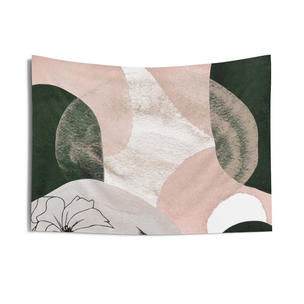 Floral Tapestry | Pastel Pink Beige Green