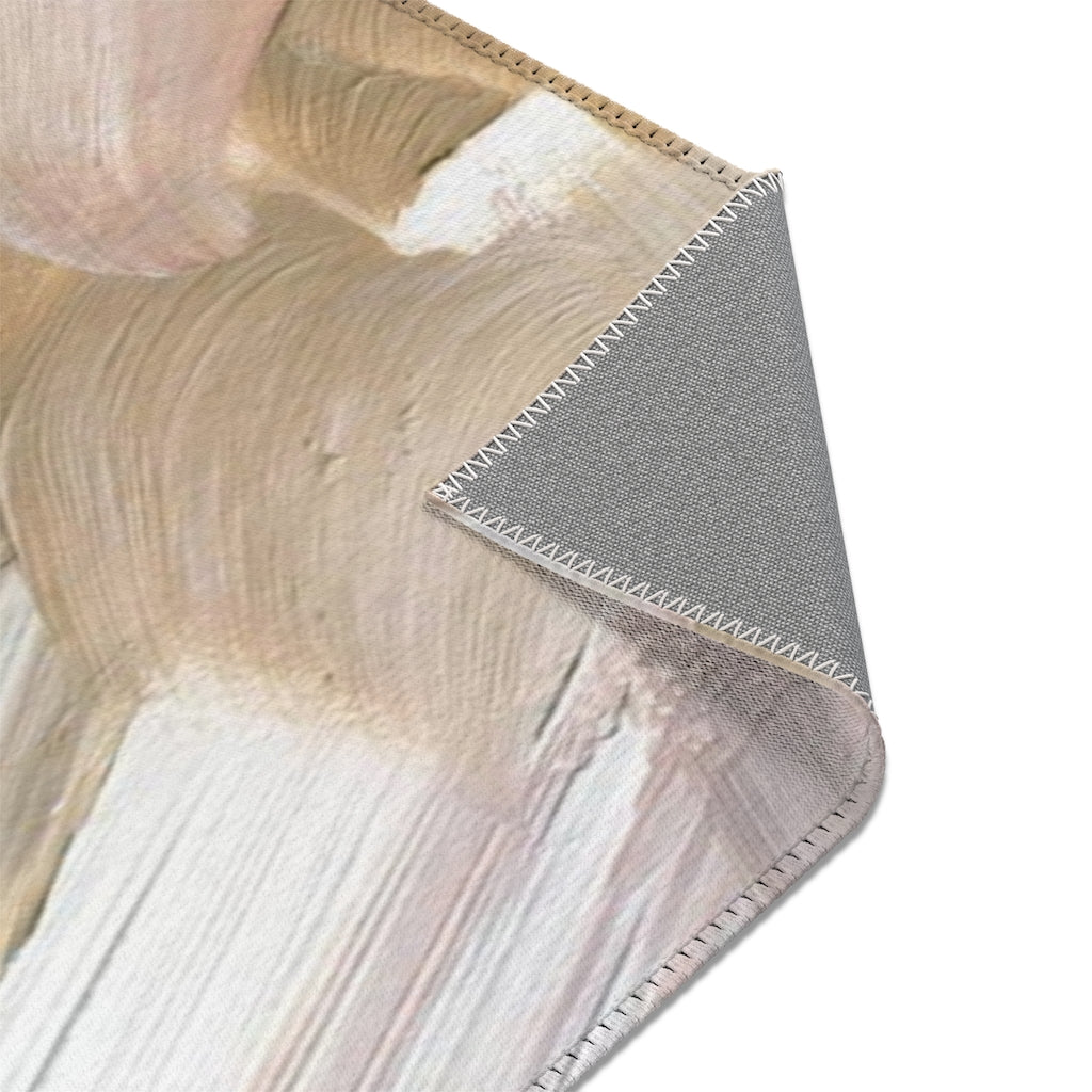 Abstract Area Rug | Purple Green Beige Acrylic