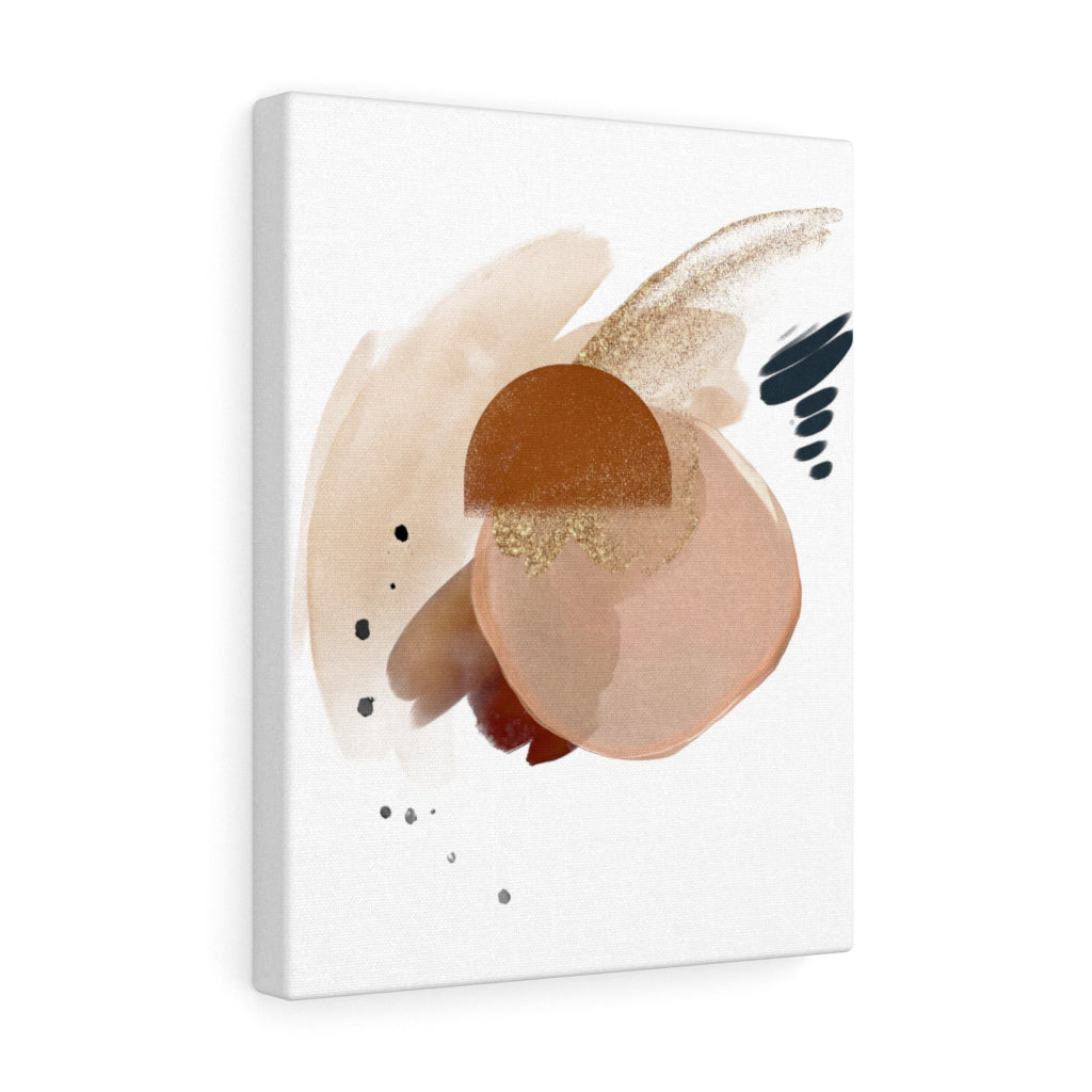 Abstract Canvas Art | White Brown Beige Gold