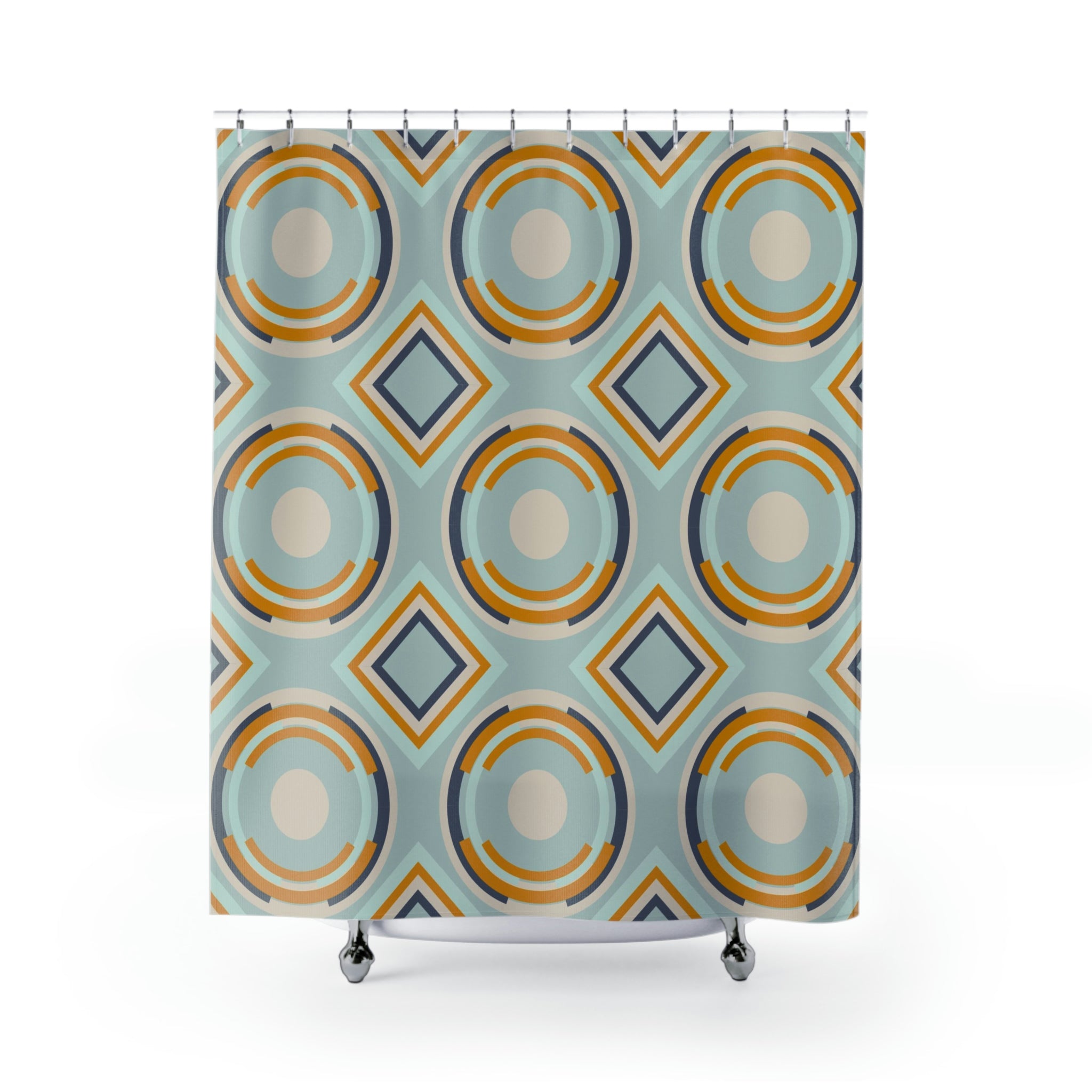 modern boho fabric shower curtain