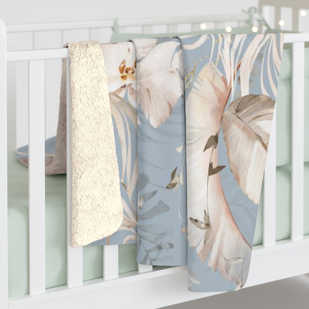 Floral Comfy Blanket | Beige Cream Orchids