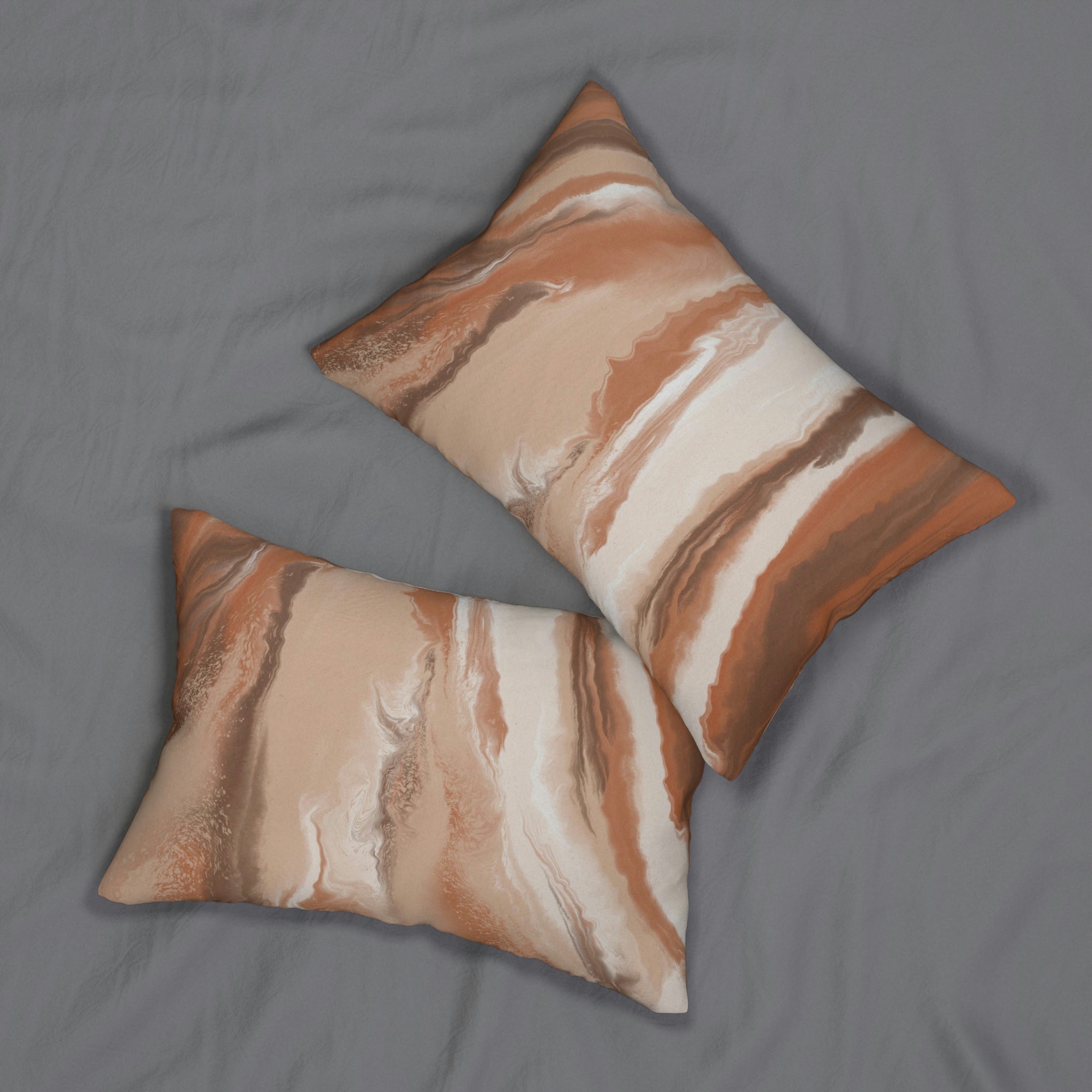 Abstract Lumbar Pillow | Earthy Brown Rust