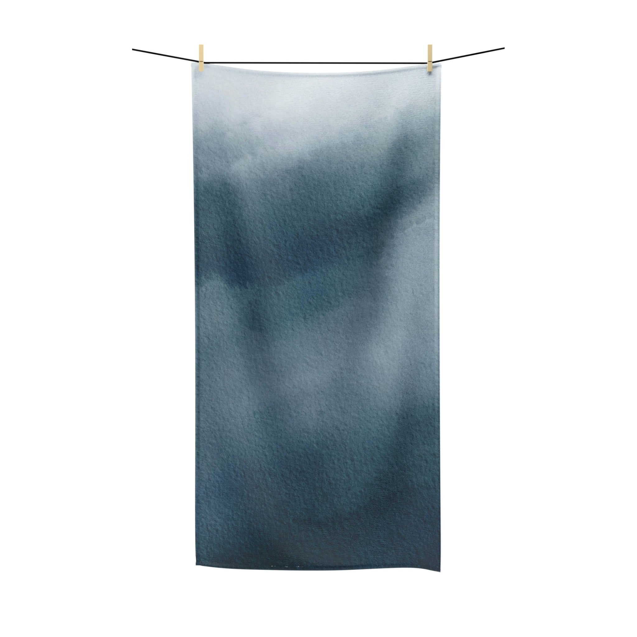 Abstract Boho Bath Towel | Navy Blue Ombre Gradient