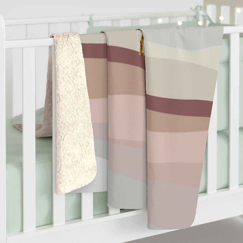 Floral Comfy Blanket | Lavander Gold Abstract