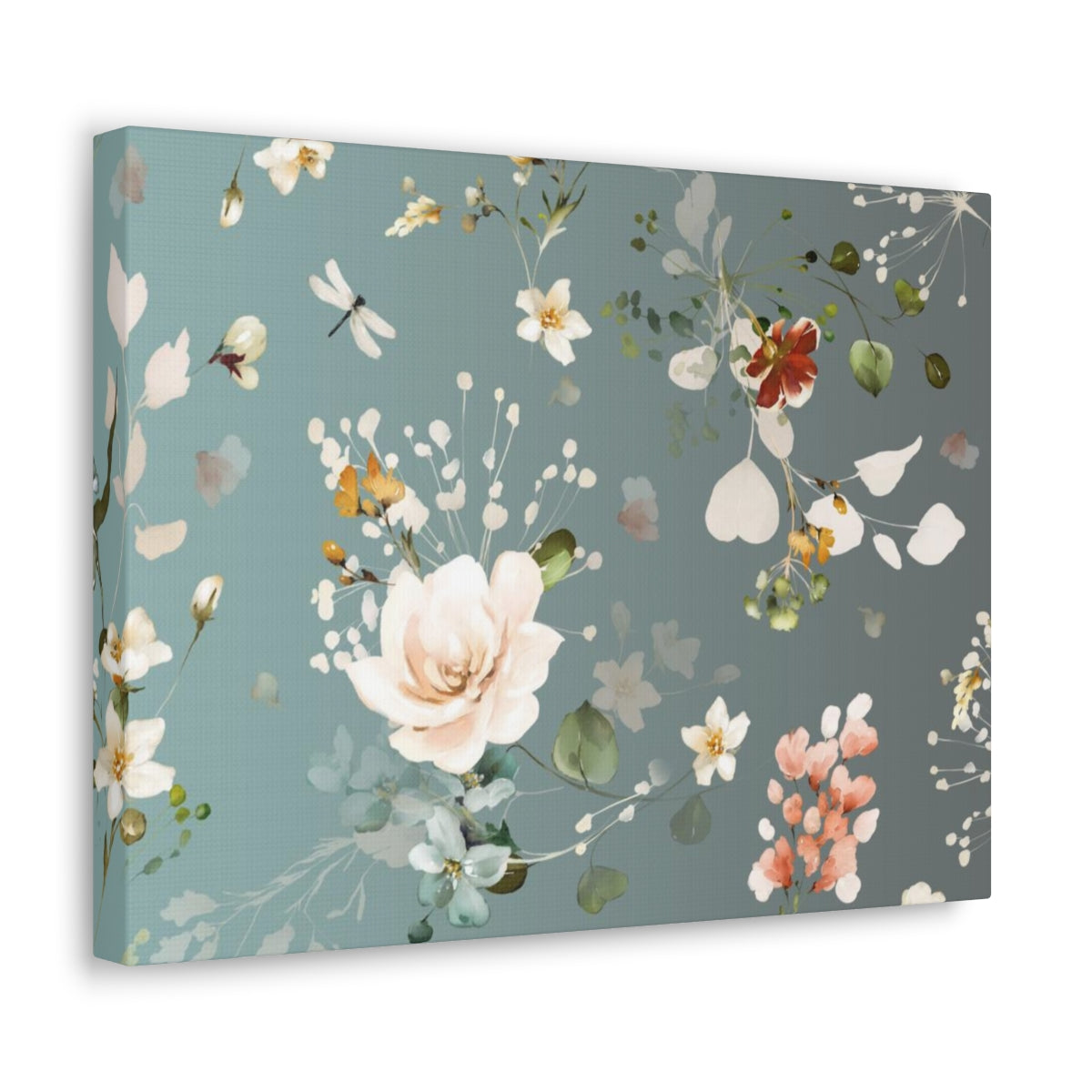 Floral Wall Canvas Print | Green Garden