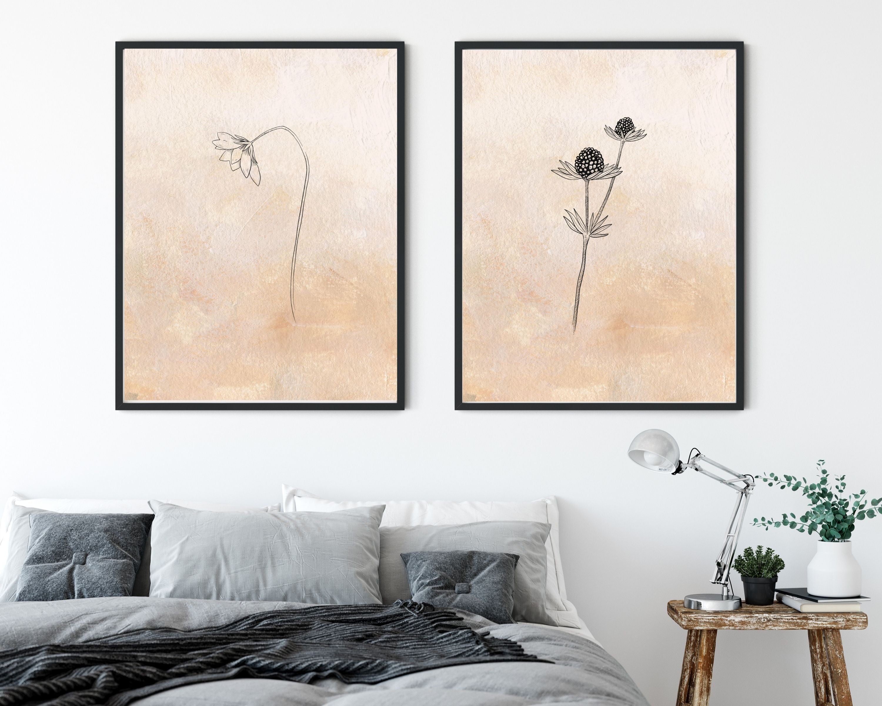 Abstract Terracotta Art Prints | Cream Beige Flower