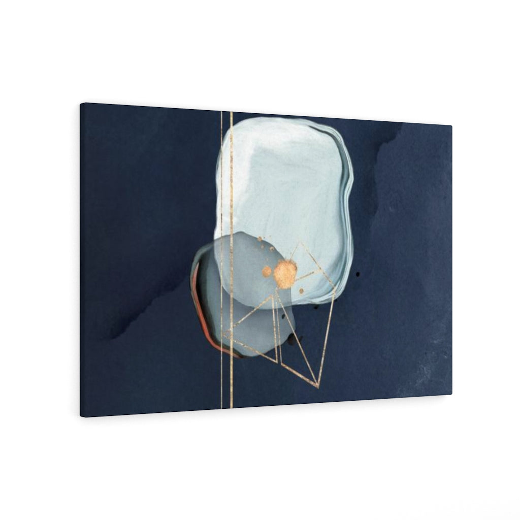 ABSTRACT WALL CANVAS ART | Navy Blue Teal Gold