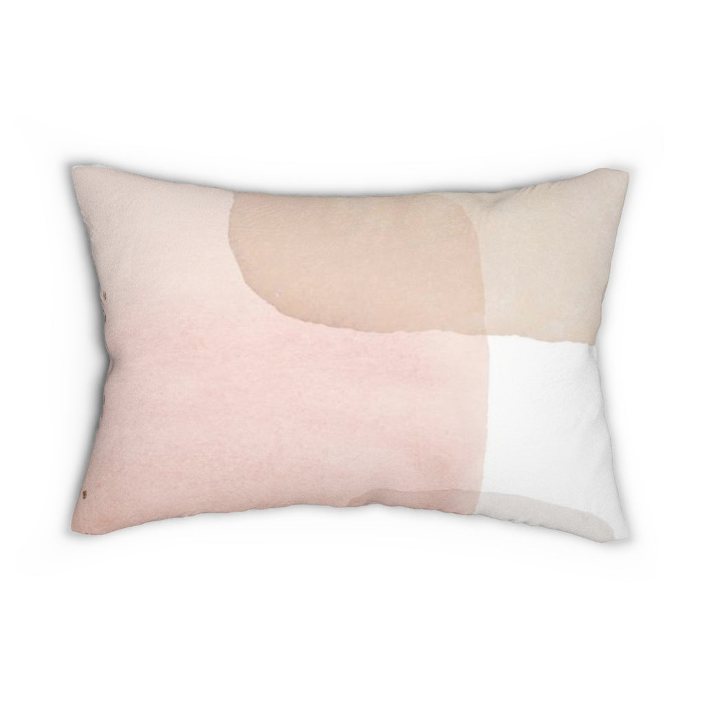 Abstract Boho Lumbar Pillow | Blush Pink Beige