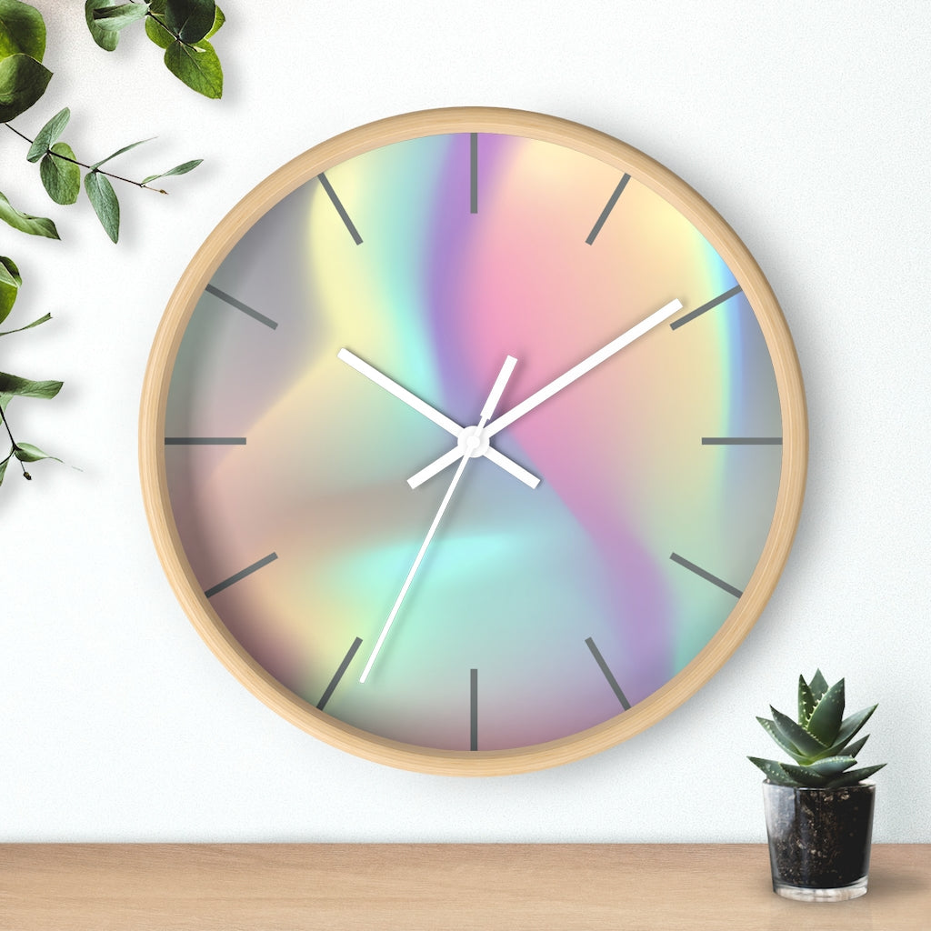 Wood, Holographic Wall Clock 10"