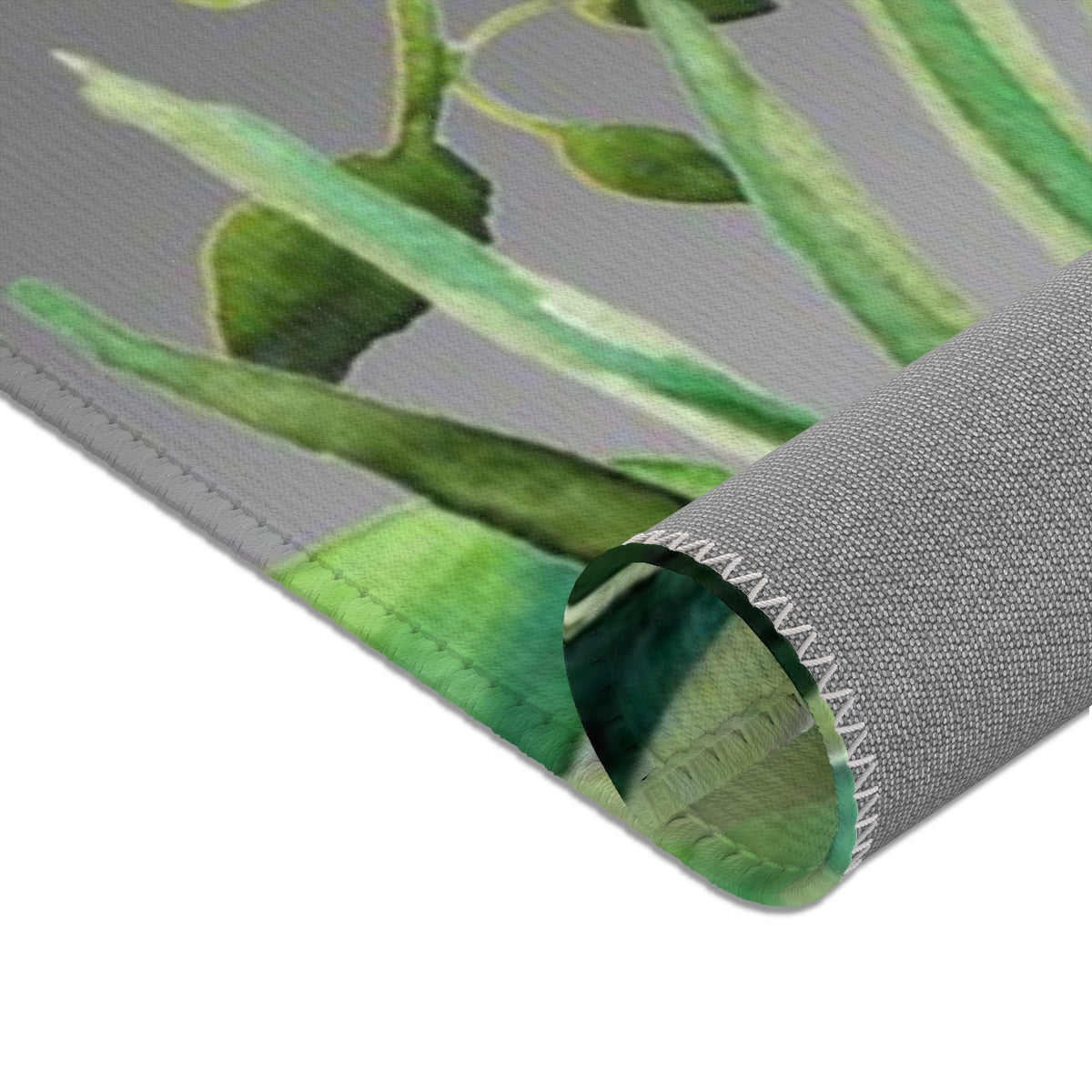 Floral Area Rug | Green Gray Jungle Leaves