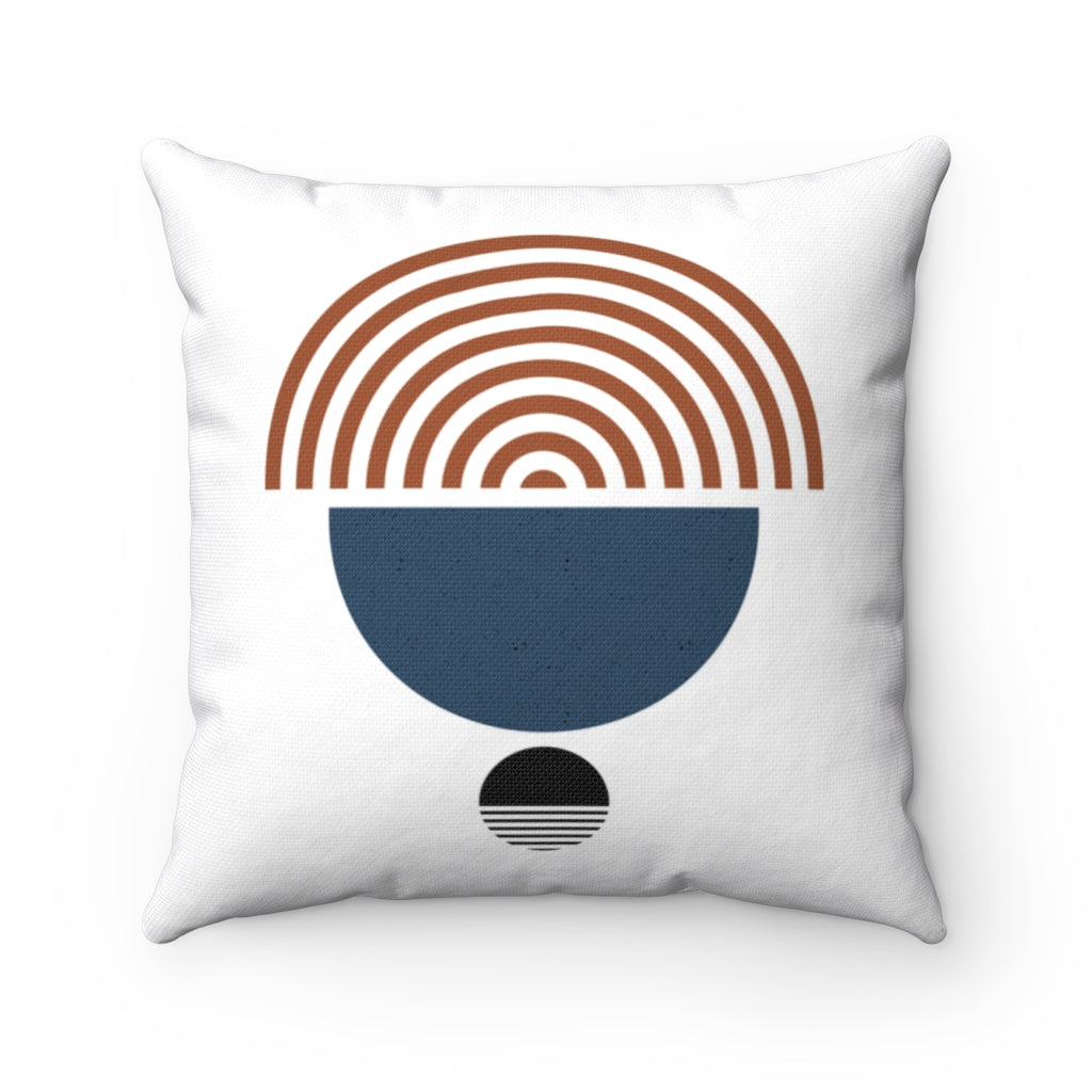 Boho Pillow Cover | Brown Navy Blue