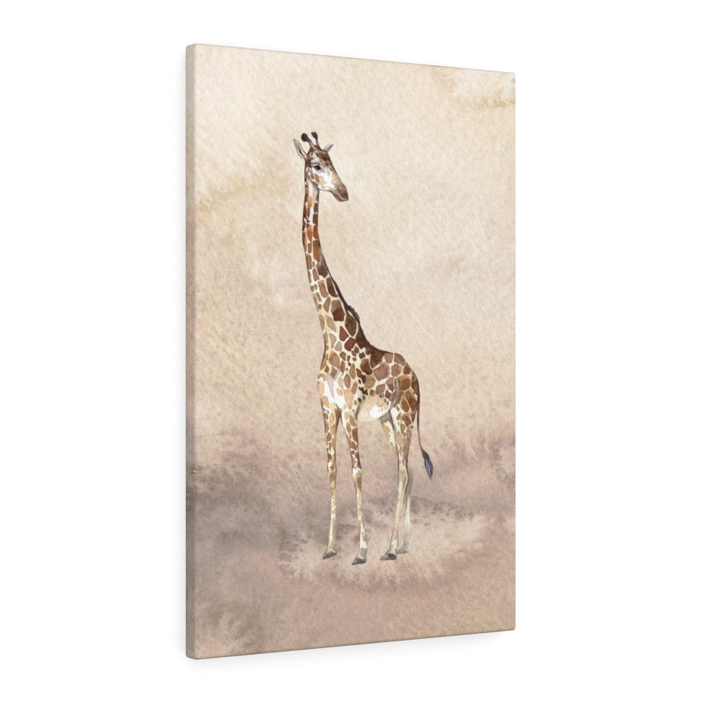 WHIMSICAL WALL CANVAS ART | Beige Watercolor Giraffe