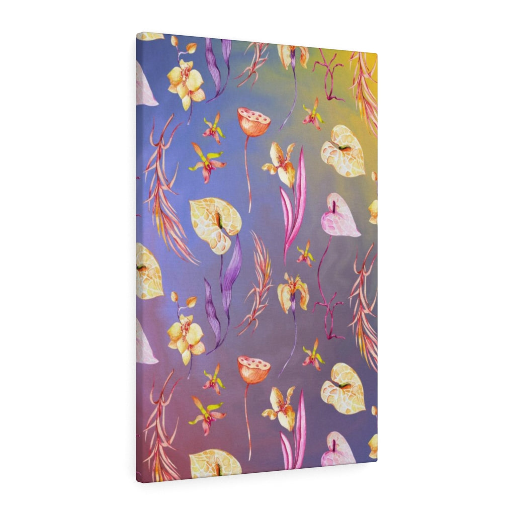 FLORAL CANVAS ART | Purple Yellow Orchid