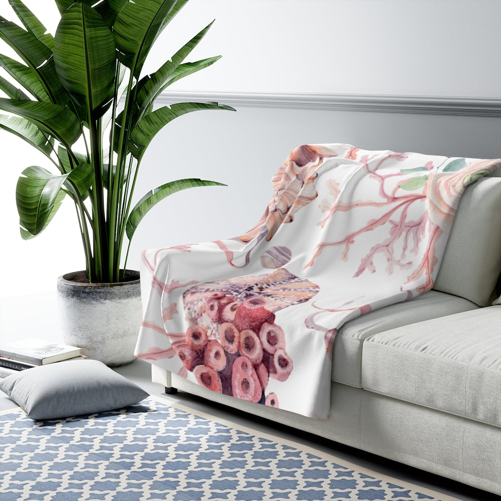 Coral Sea, Fancy Elegant, Marine Life Blanket Modern