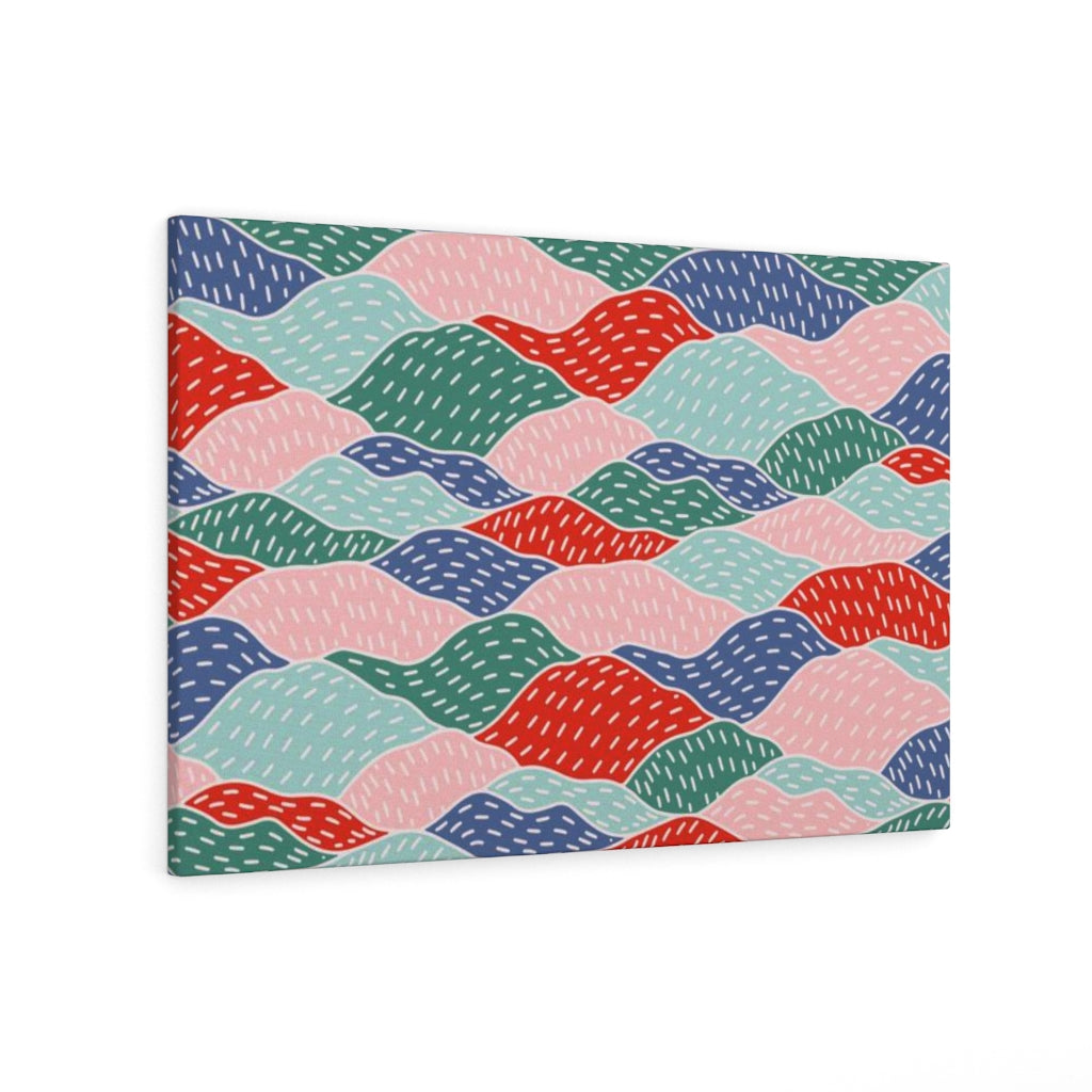 Abstract Canvas Art | Red Green Blue Hills