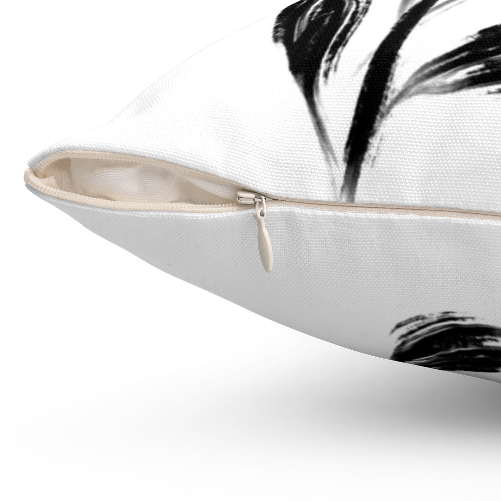 Boho Pillow Cover | Brown Black | One Line Art