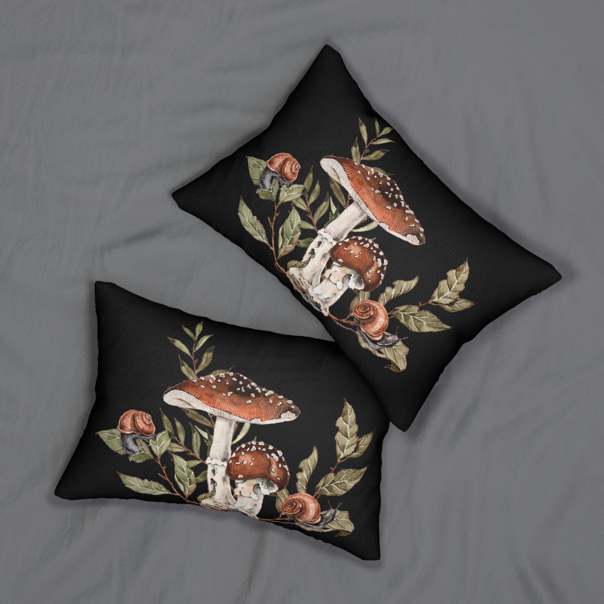 Mushroom Lumbar Pillow | Black Forest