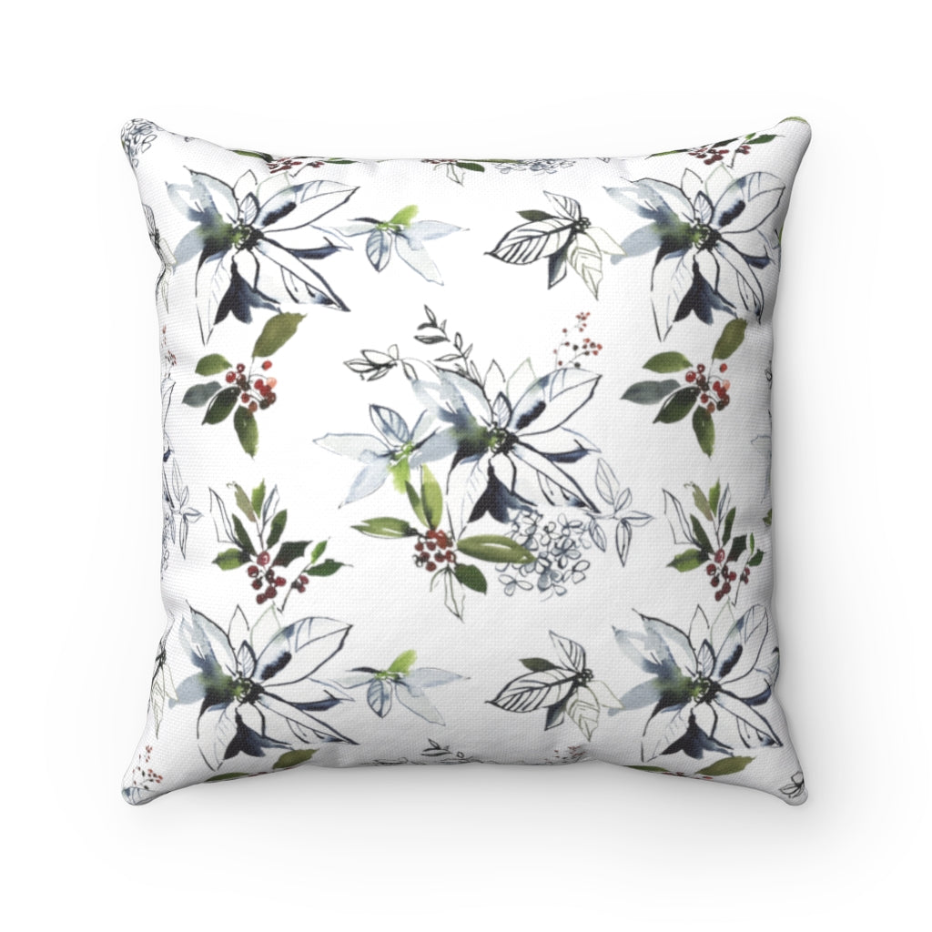 Floral Boho Pillow Cover | Navy Blue Red Green White