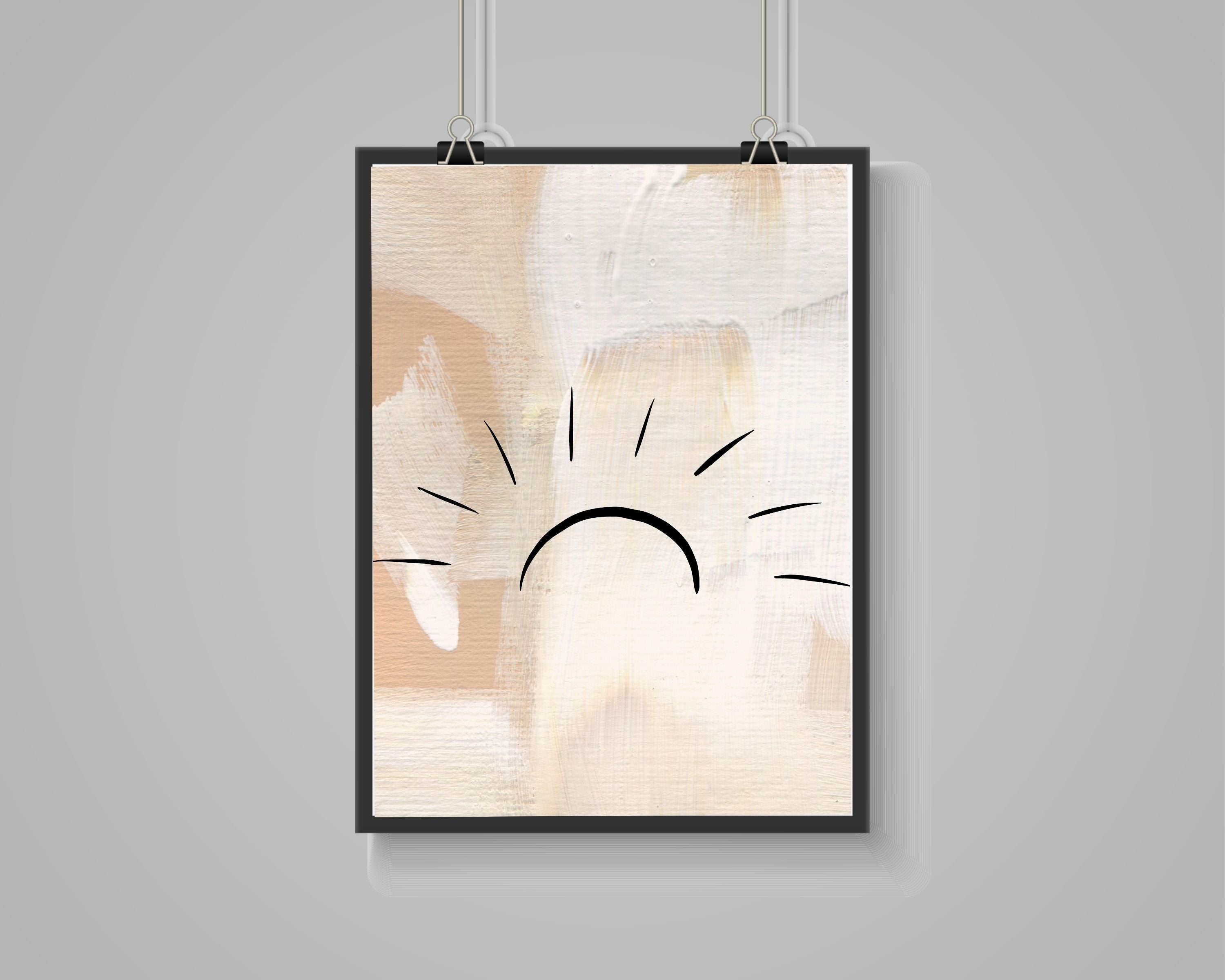 Abstract Terracotta Art Prints | Cream Beige White