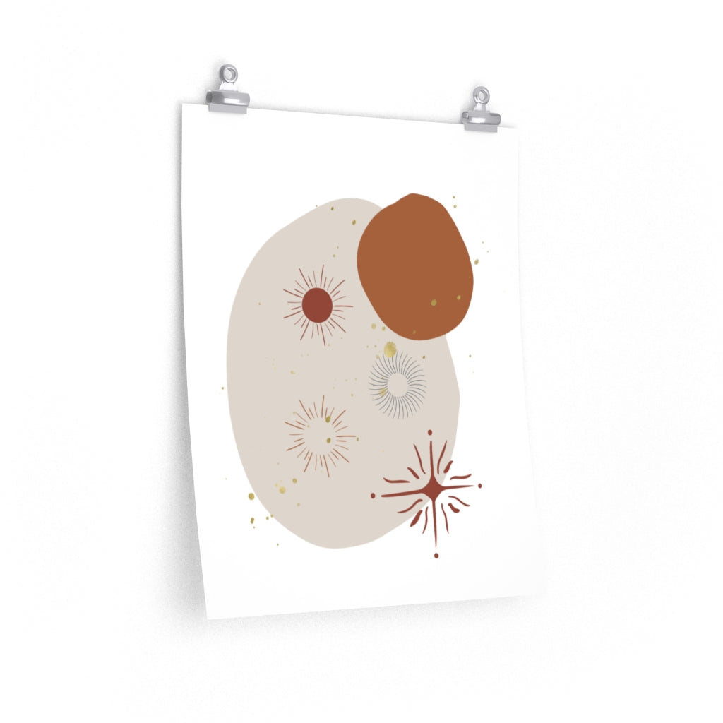 Mystic Bohemian Art | Beige Rust Brown | Cosmic Art Print | Poster