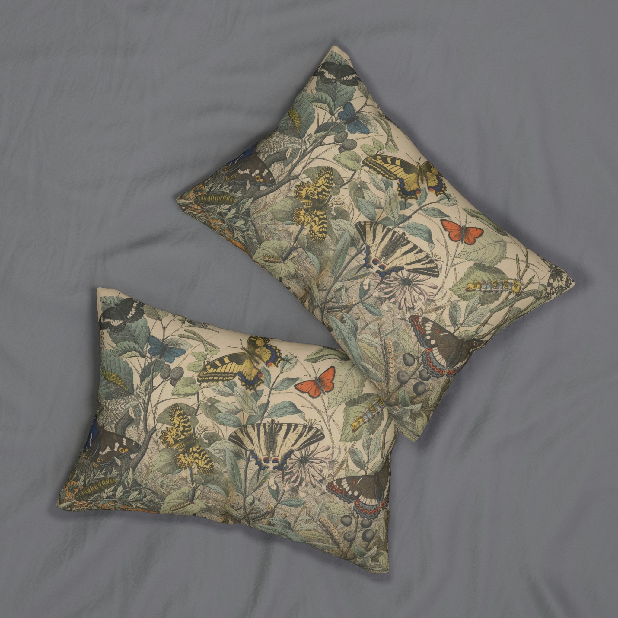 Vintage Butterflies Forest Lumbar Pillow