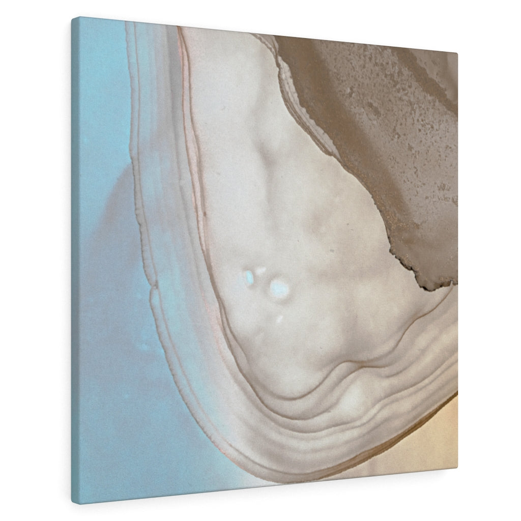 Abstract Canvas Art | White Grey Pastel Blue