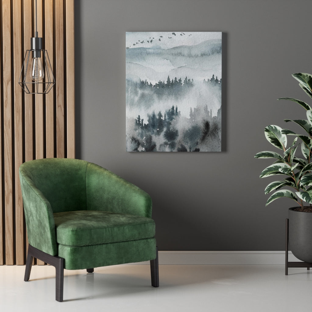 Nature Wall Canvas Art | Gray Woodlands