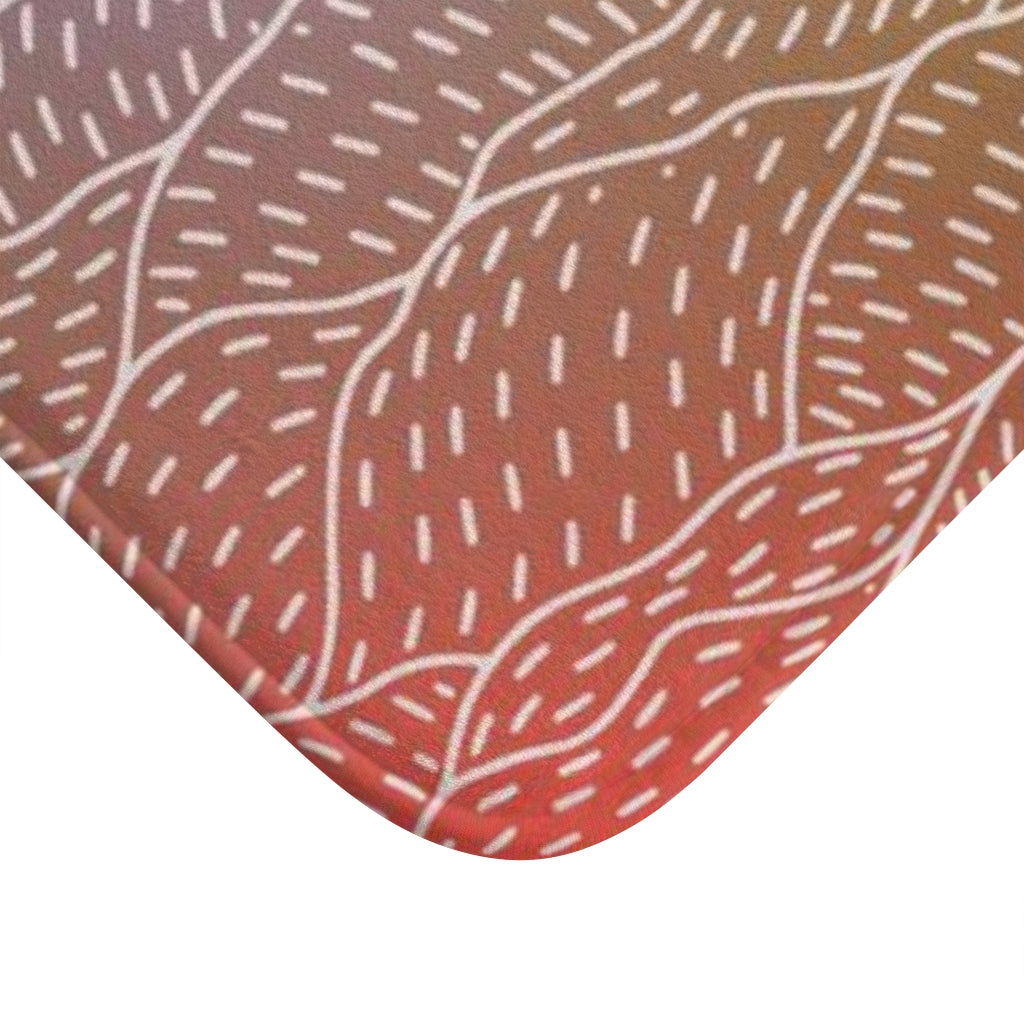 Abstract Bath Mat | Red Brown Yellow Hills