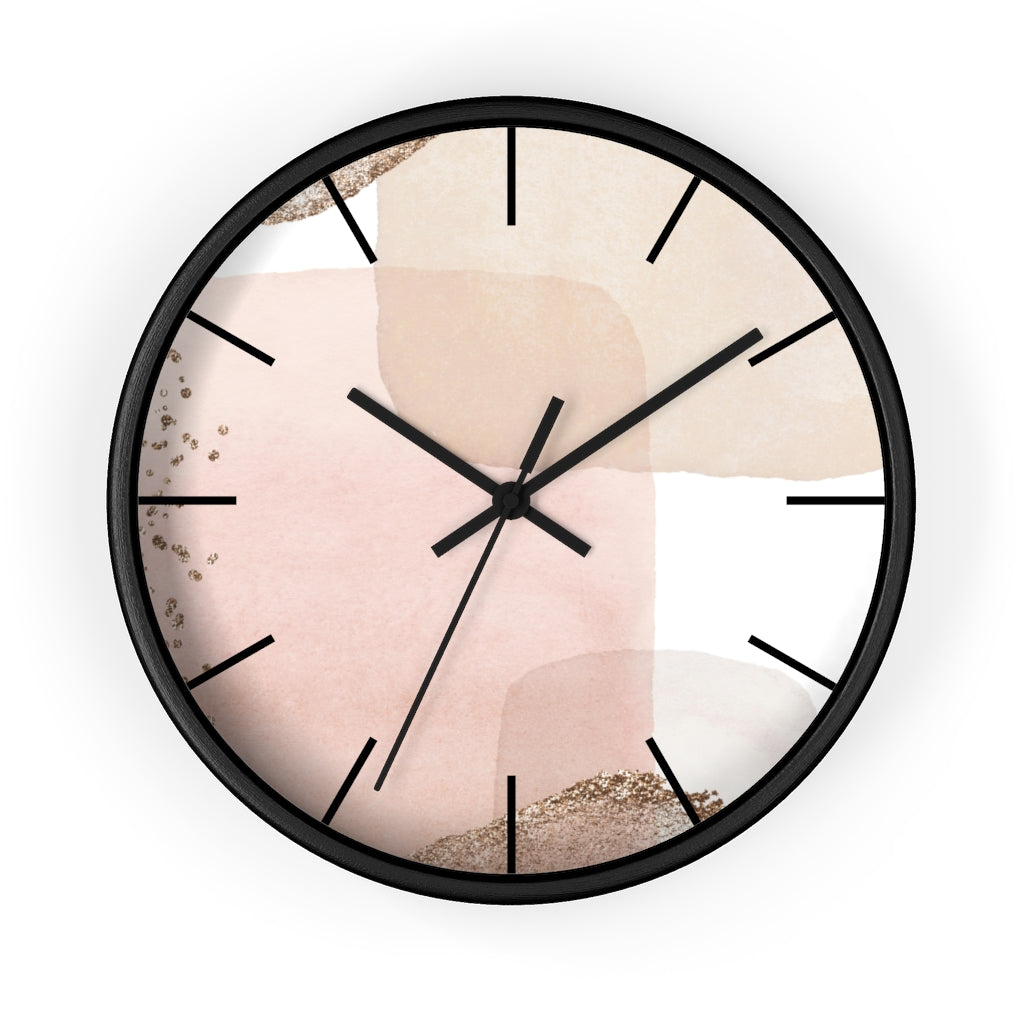 Wood, Wall Clock, Pastel, Blush Pink 10"