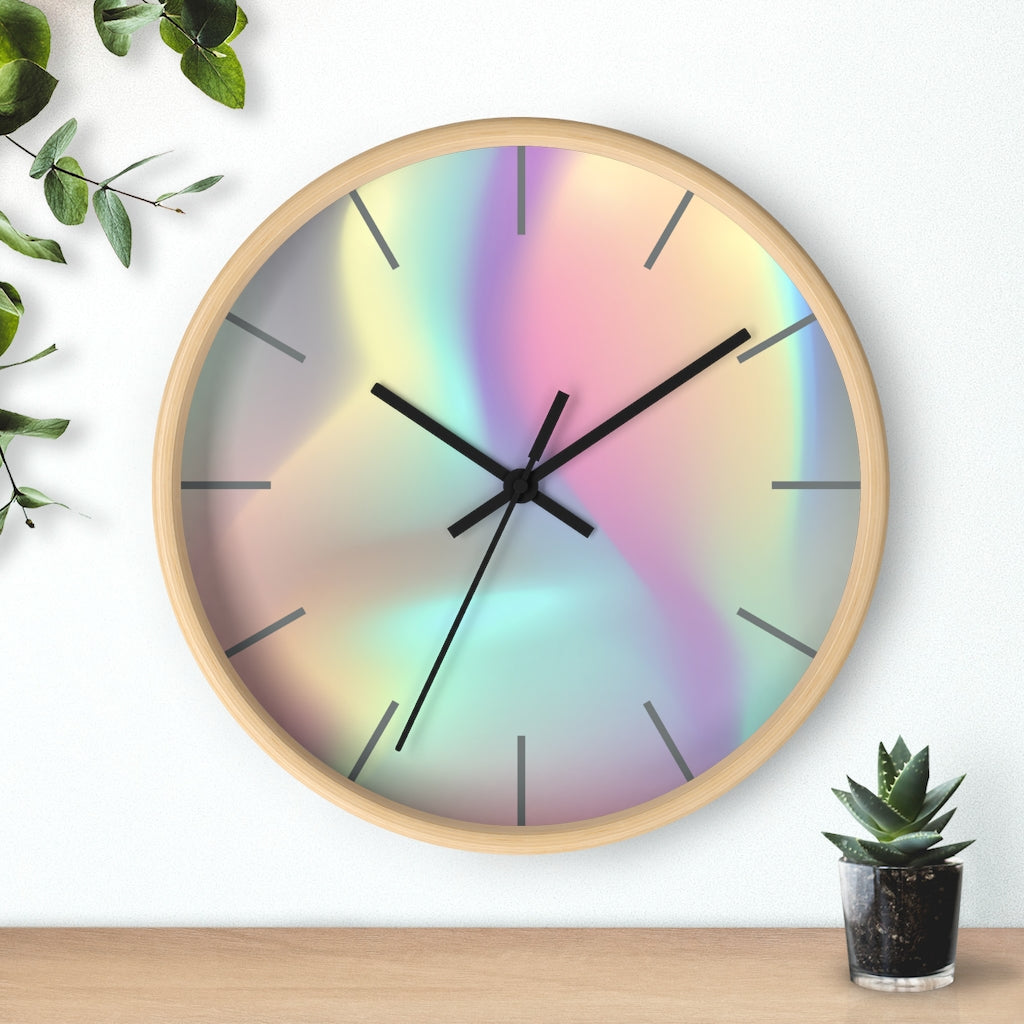 Wood, Holographic Wall Clock 10"